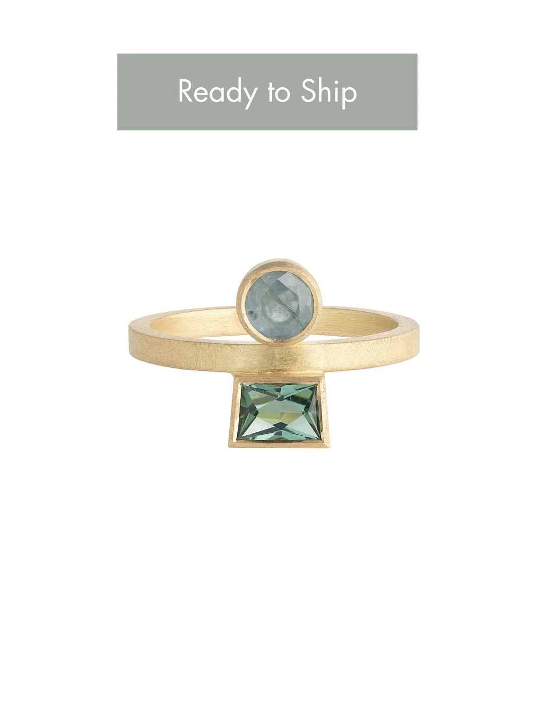 Reflection Ring II - Tourmaline & Sapphire Engagement Ring