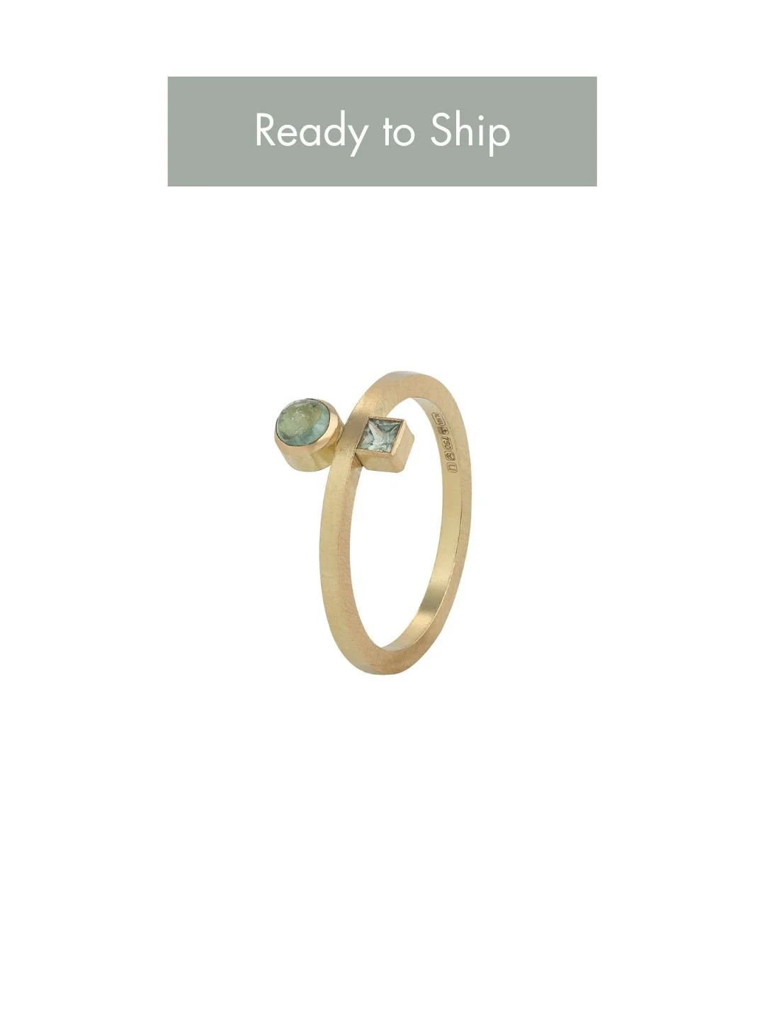 Reflection Ring- Tourmaline & Sapphire Engagement Ring