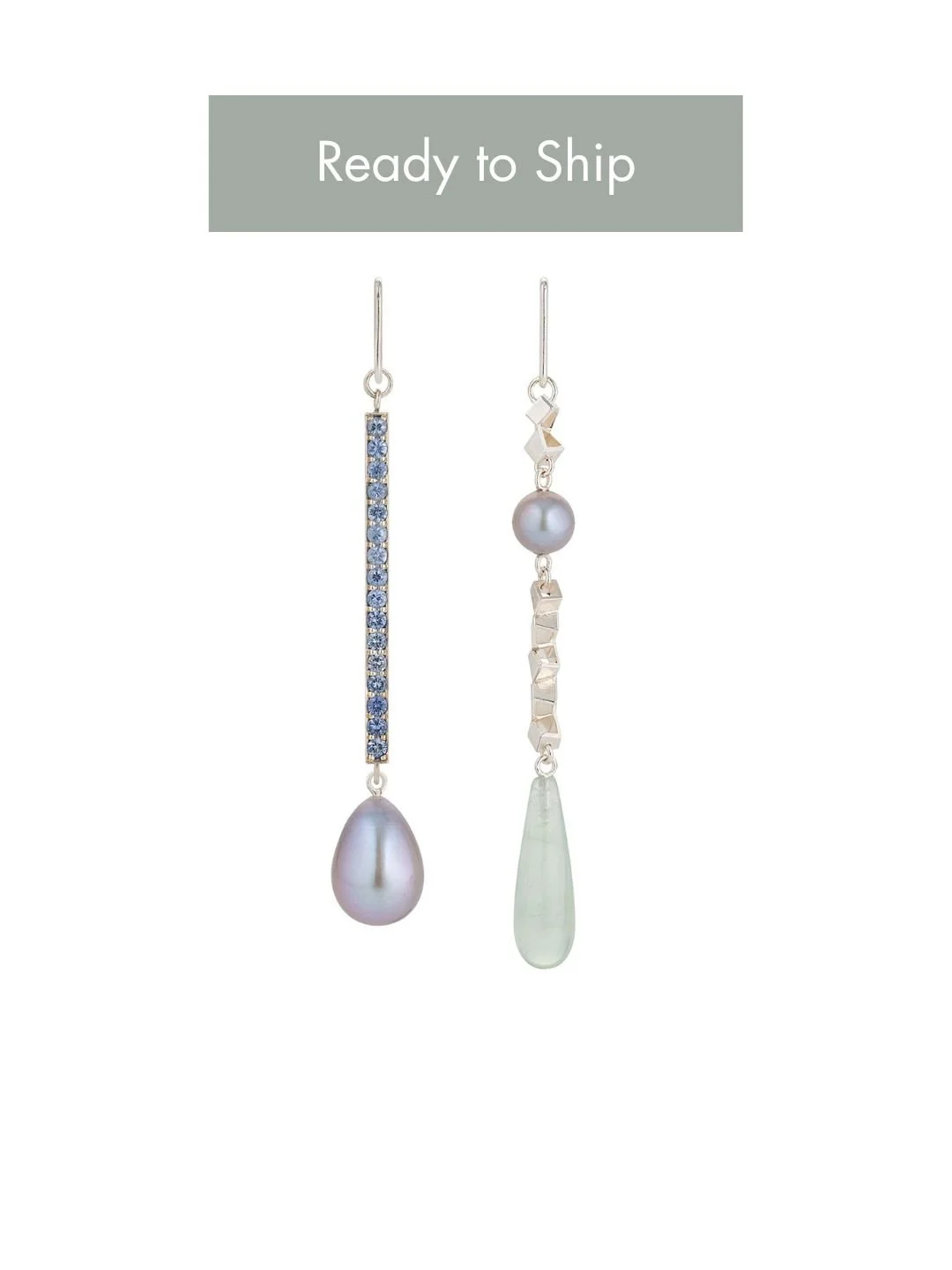 Grace - Pearl & Sapphire Earrings