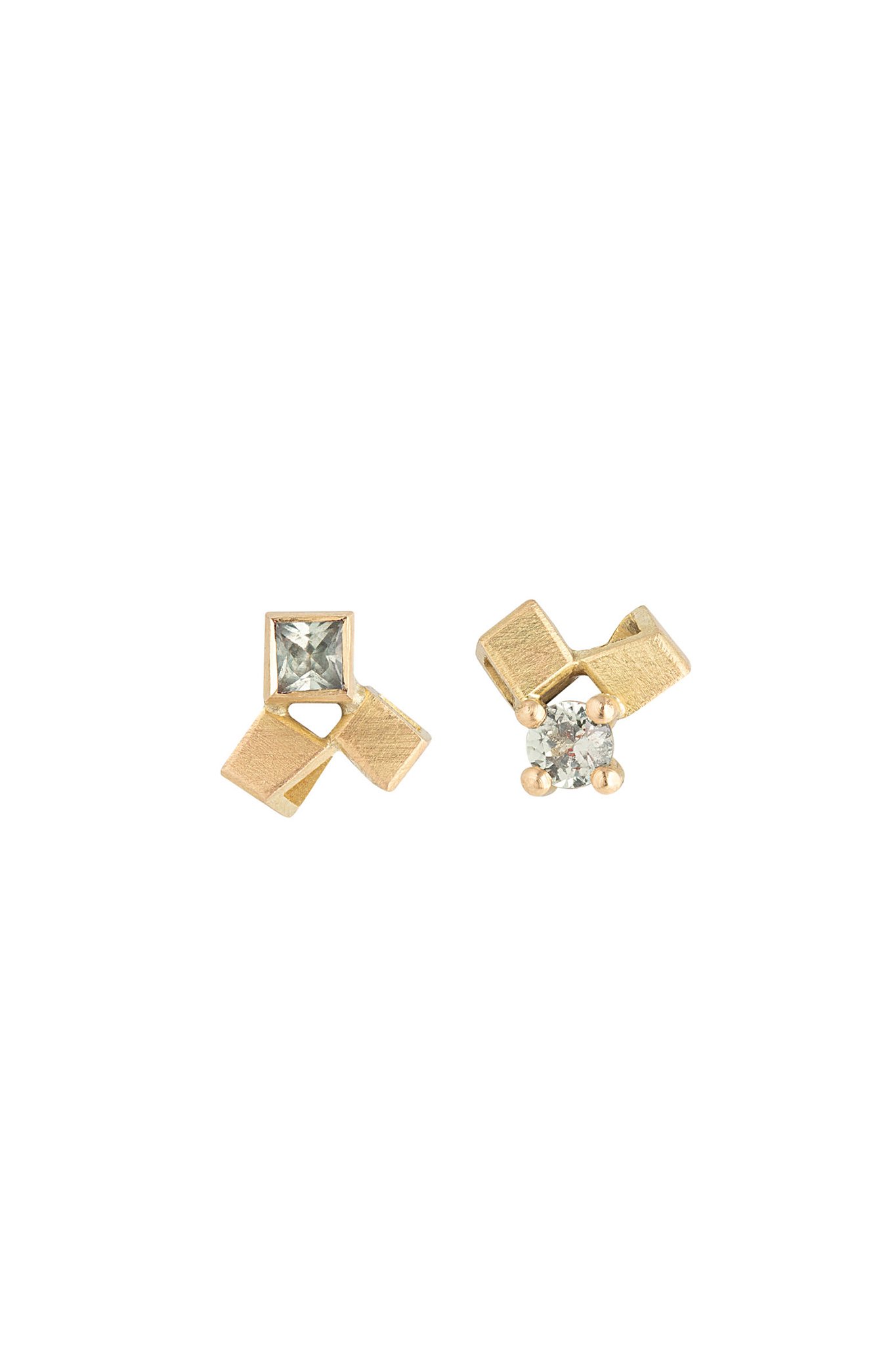 Sapphire & Gold Studs - green