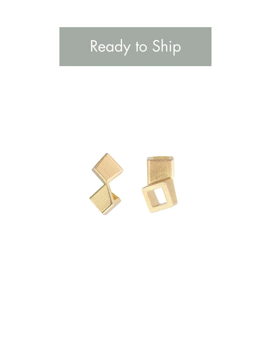 mini square studs - 18ct gold
