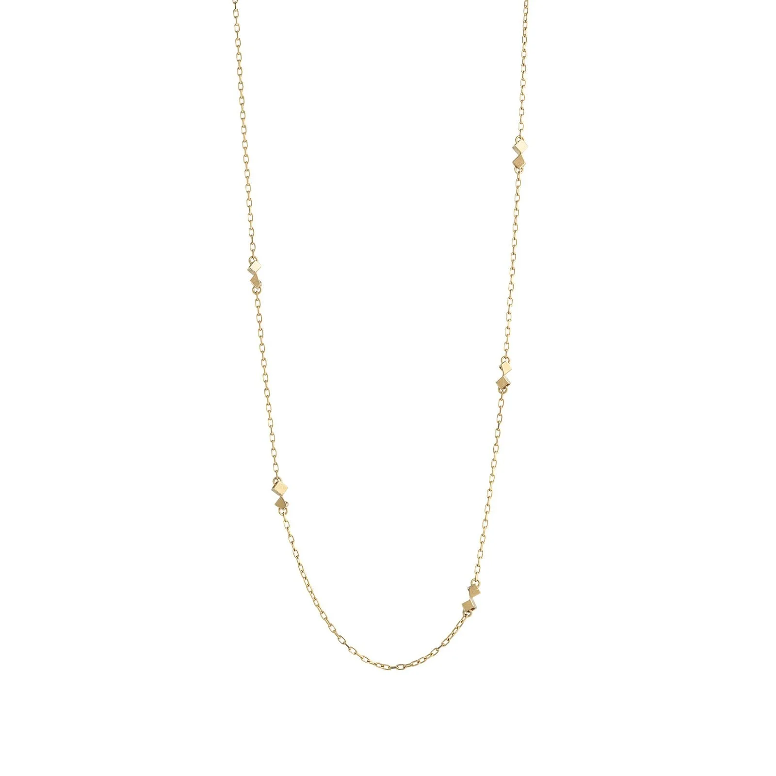 Gold cube necklace on trace chain.jpeg