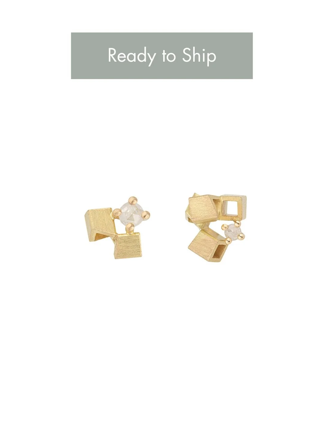 Icy rose-cut diamond studs