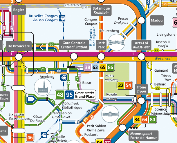 EN METRO & BUS La Gare Centrale est desservie par plusieurs métros, trams ou bus ! www.stib.be