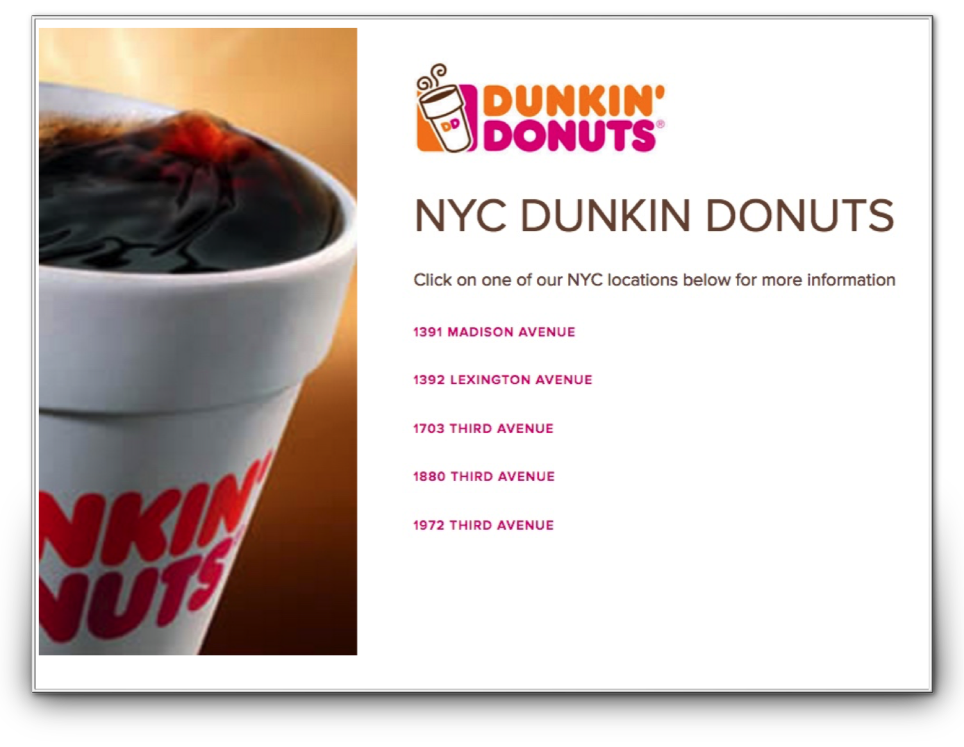 NYC Dunkin Donuts New York City
