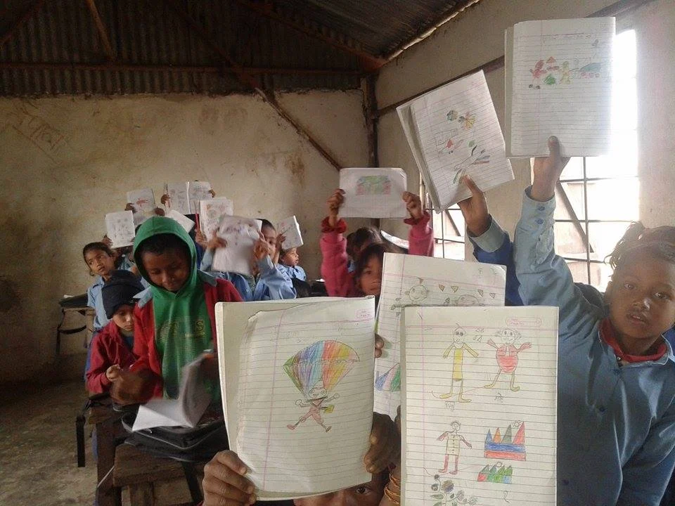 Classroom creativity parachuting rainbows and happiness! 