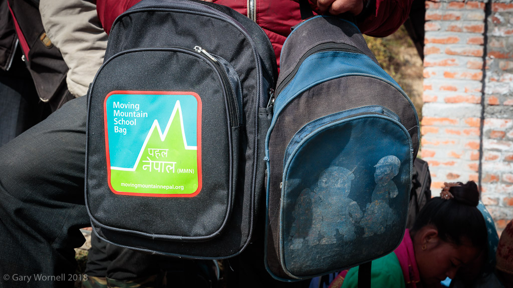 The new Moving Mountain School Bag and the original, now almost 3 years old. 