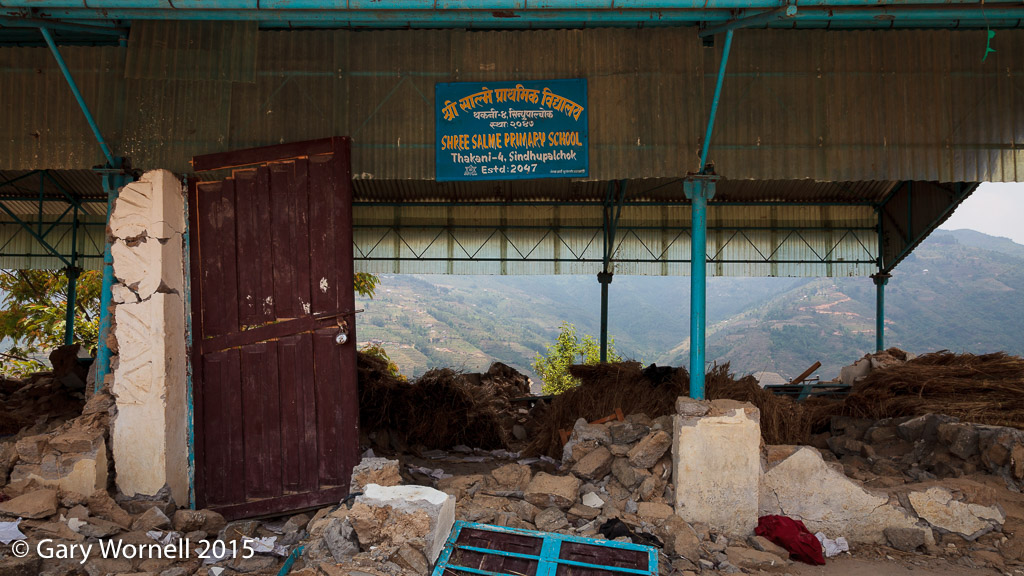 Shree Salme Primary school after the earthquake of May 12, 2015.