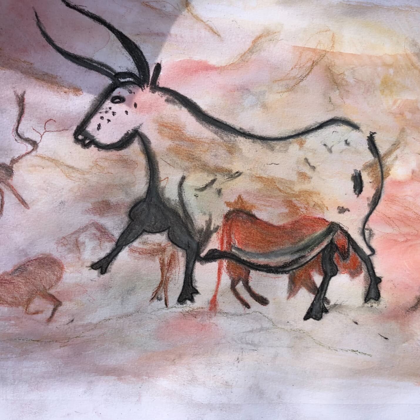 Creative Aging: Animalia started off wonderfully last week as students explored the subject of cave art drawings and paintings, one of humanity's first recorded instances of artmaking and storytelling. Inspired by their studies, students created thei