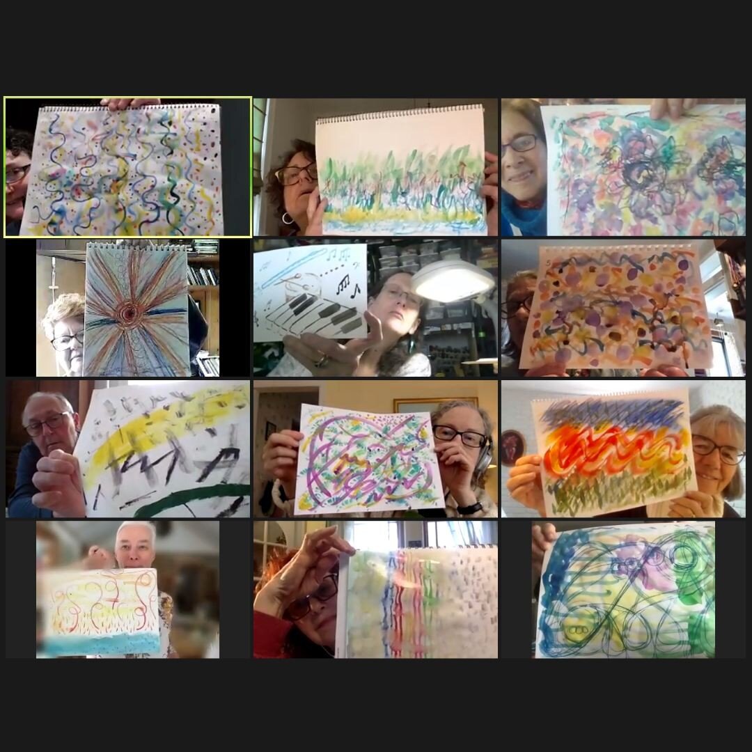 Creative Aging: Music Inspired Art had a flutiful start! (Get it?? Ba-dum-tss! 🥁)

With teaching artist Rachel Cross (@rachelanncrossarts) leading the way, students explored how sounds have the potential to influence emotions and therefore the art w