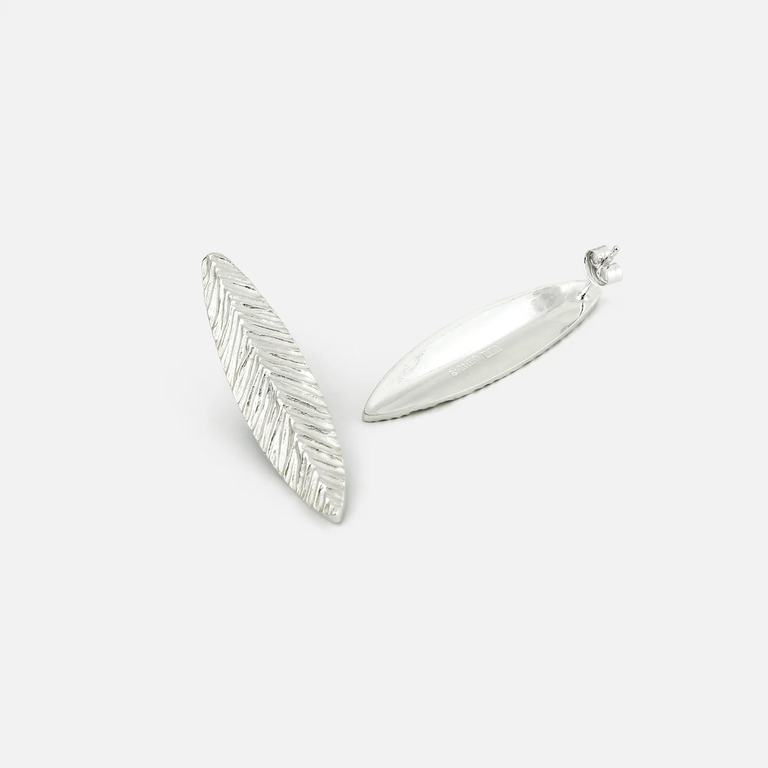 petal earrings silver signed