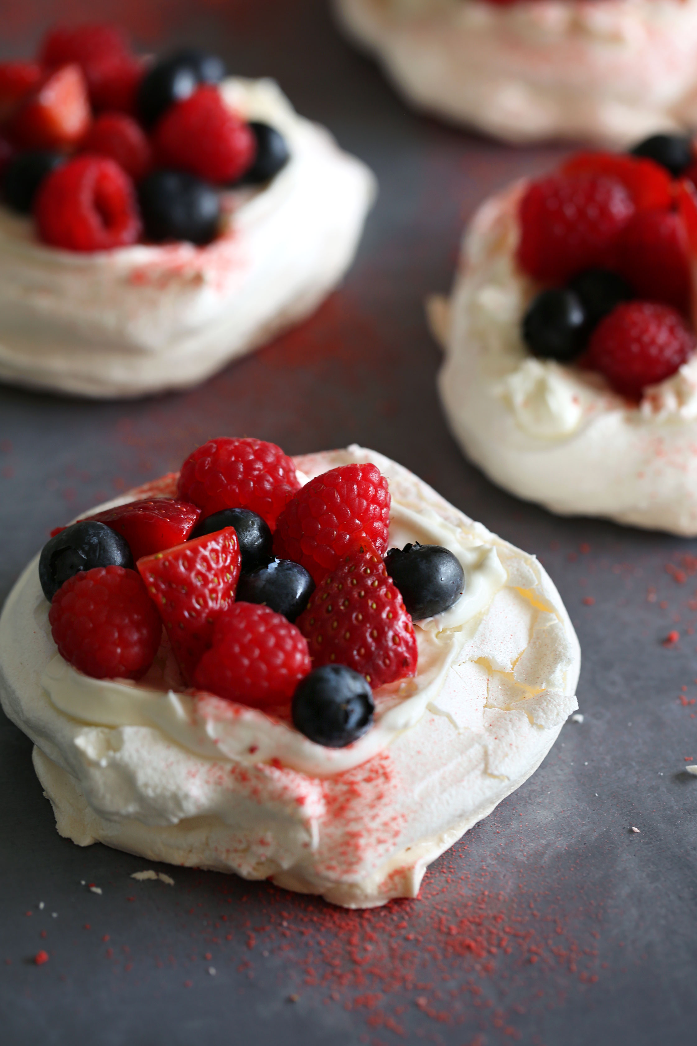 Mini Pavlovas with Mixed Berries — Cooking with Cocktail Rings