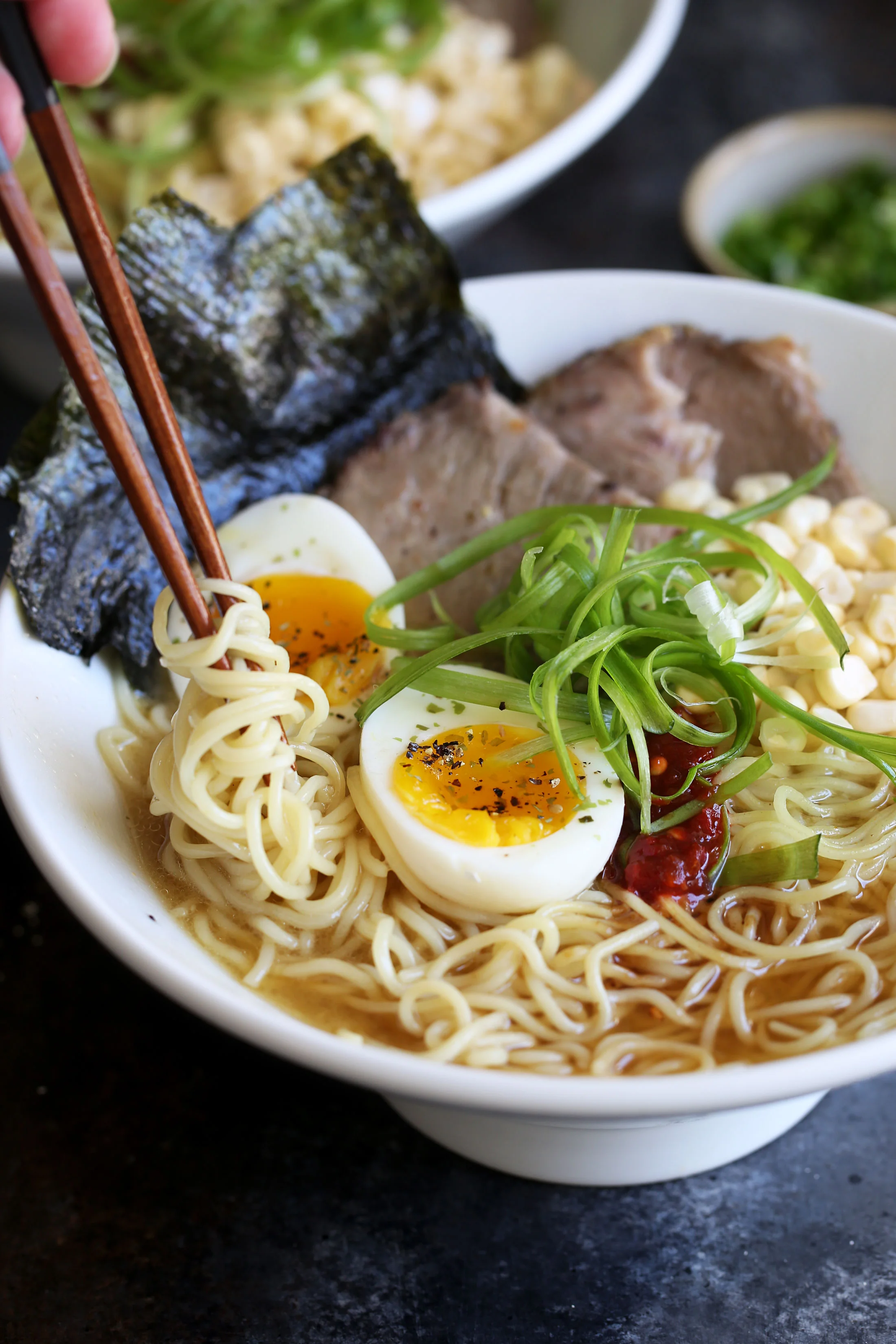 Tonkotsu Ramen with Black Garlic Oil — Cooking with Cocktail Rings