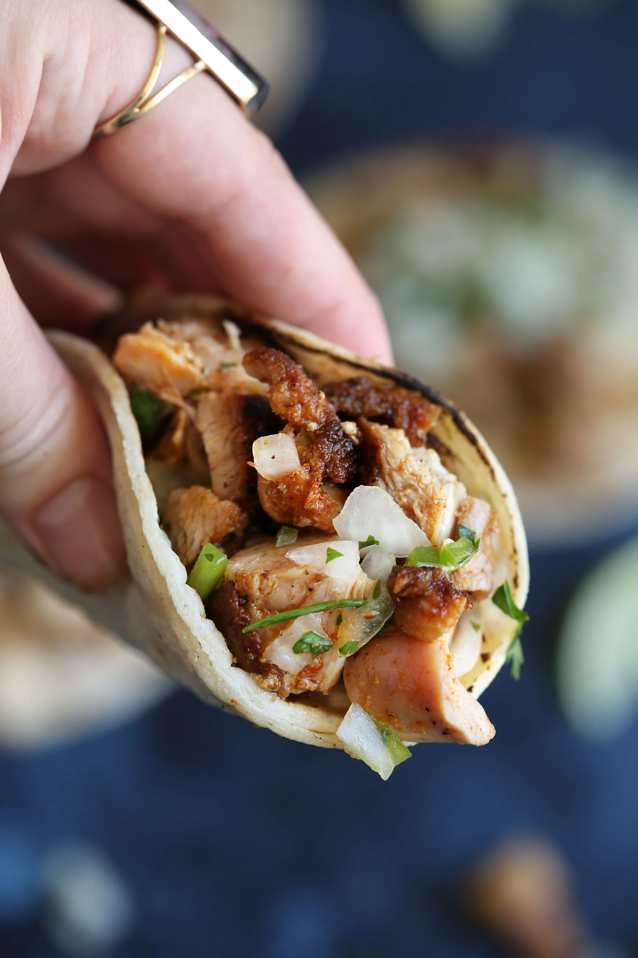 Mexican Chicken Street Tacos Cooking With Cocktail Rings