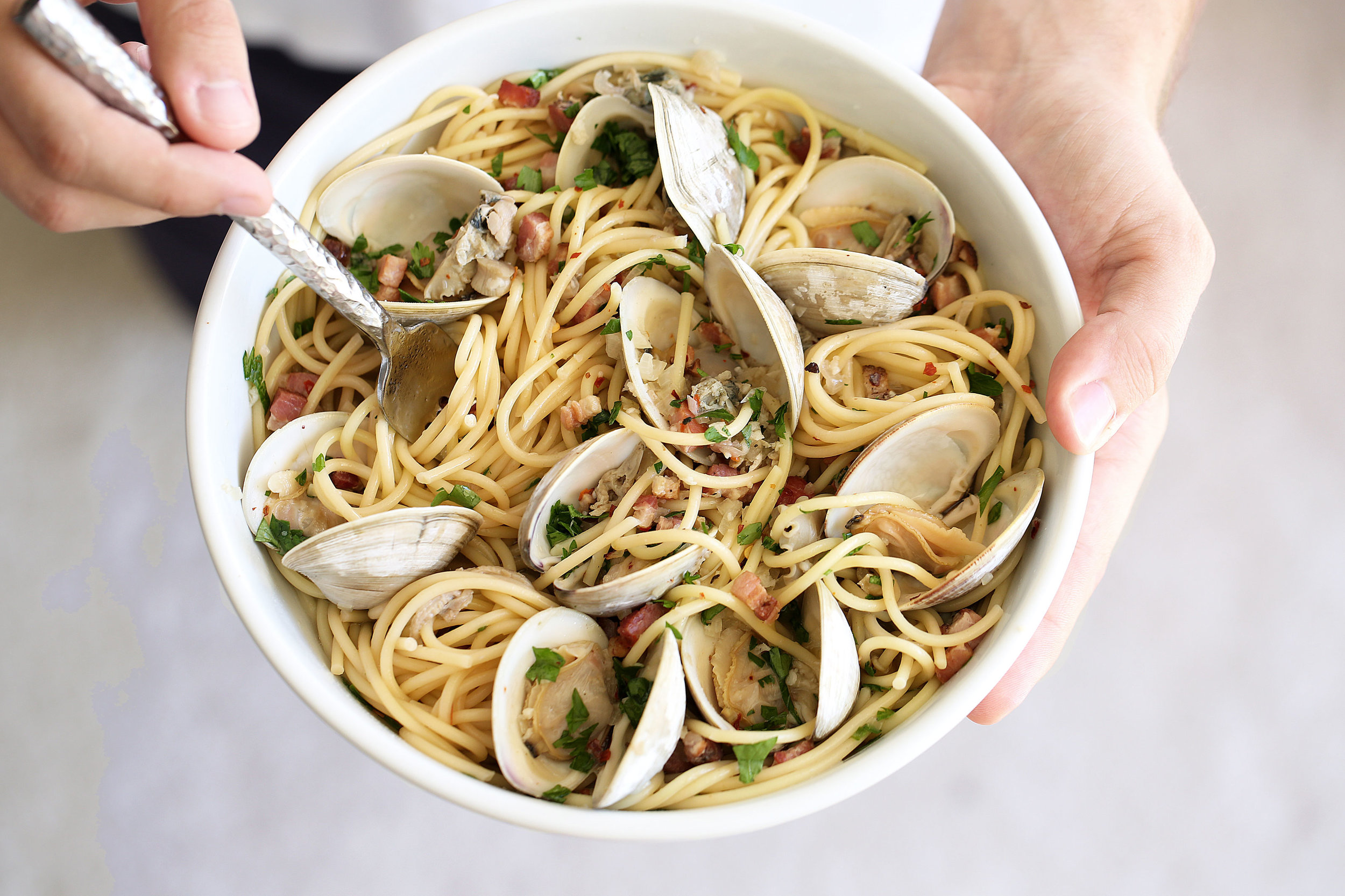 Spaghetti alle Vongole — Cooking with Cocktail Rings