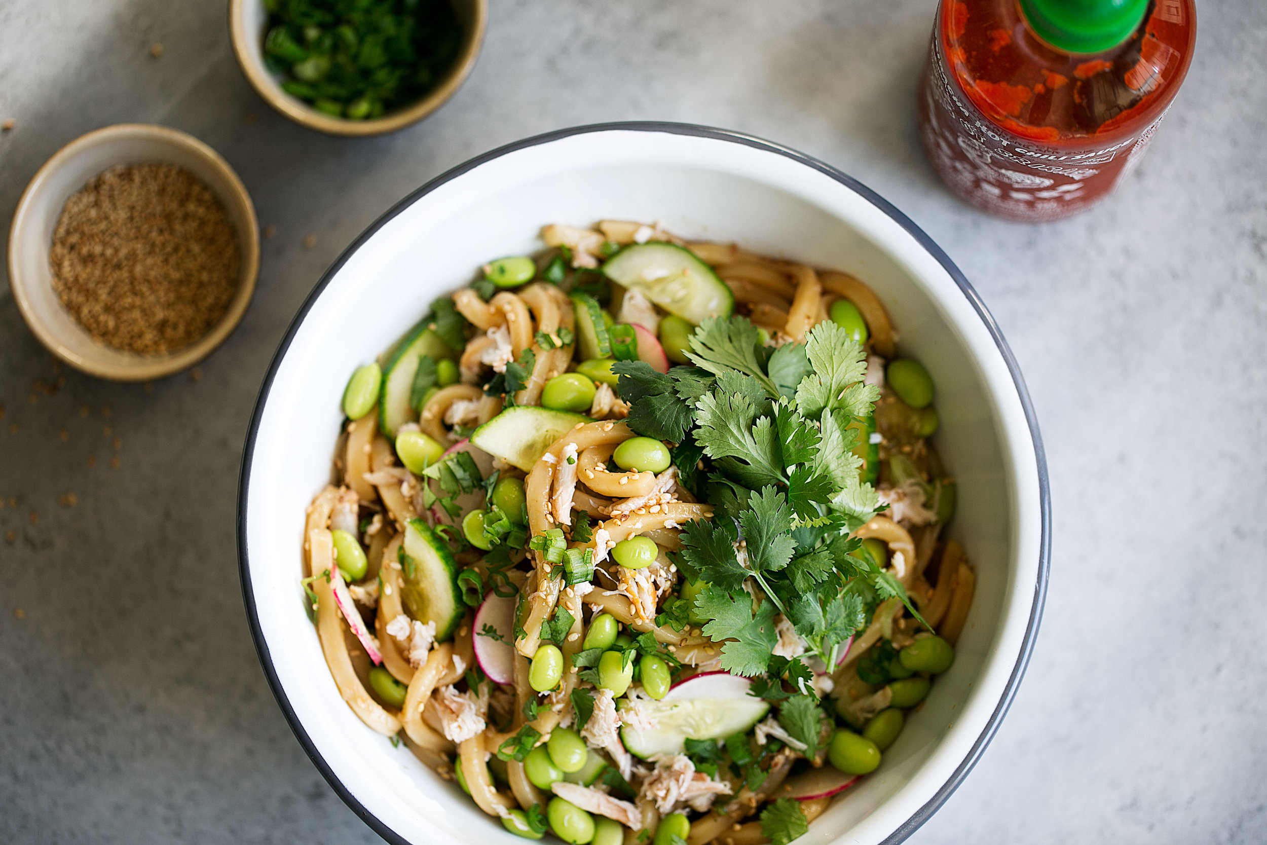 Cold Sesame Udon Noodles with Crab — Cooking with Cocktail Rings