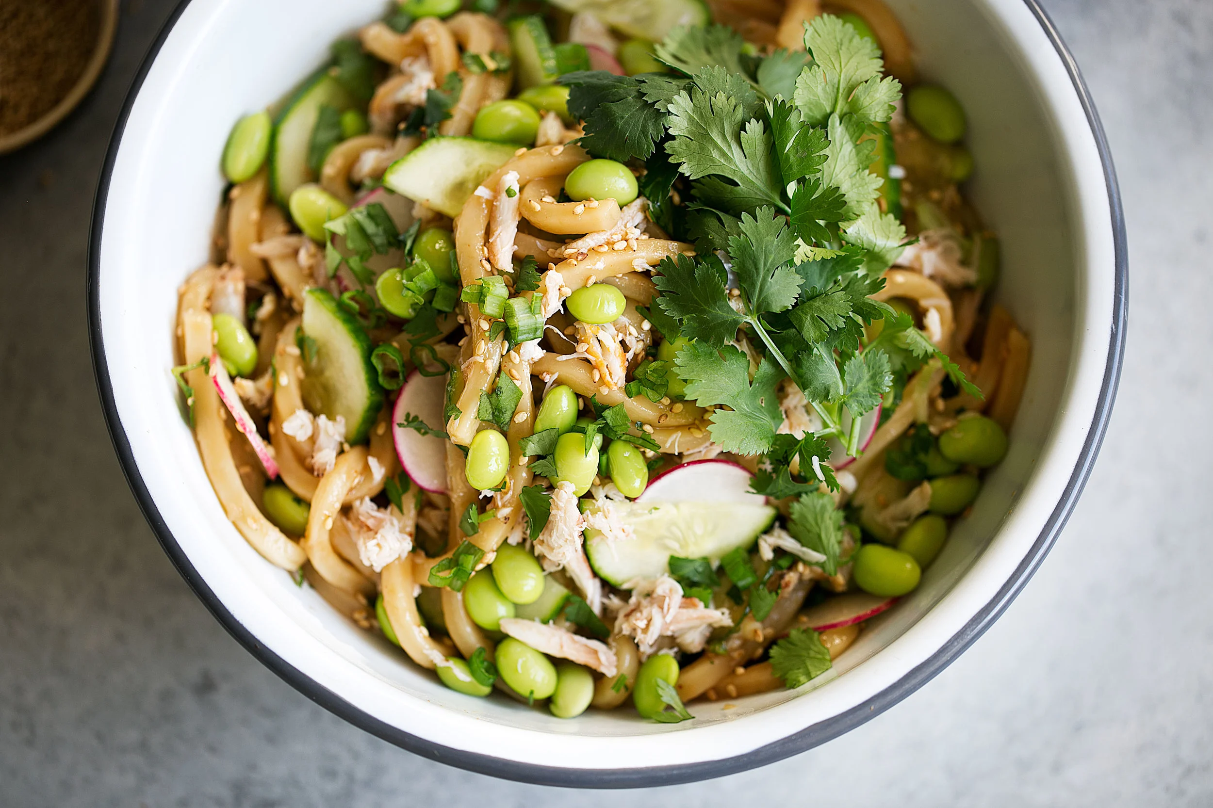Cold Sesame Udon Noodles with Crab — Cooking with Cocktail Rings