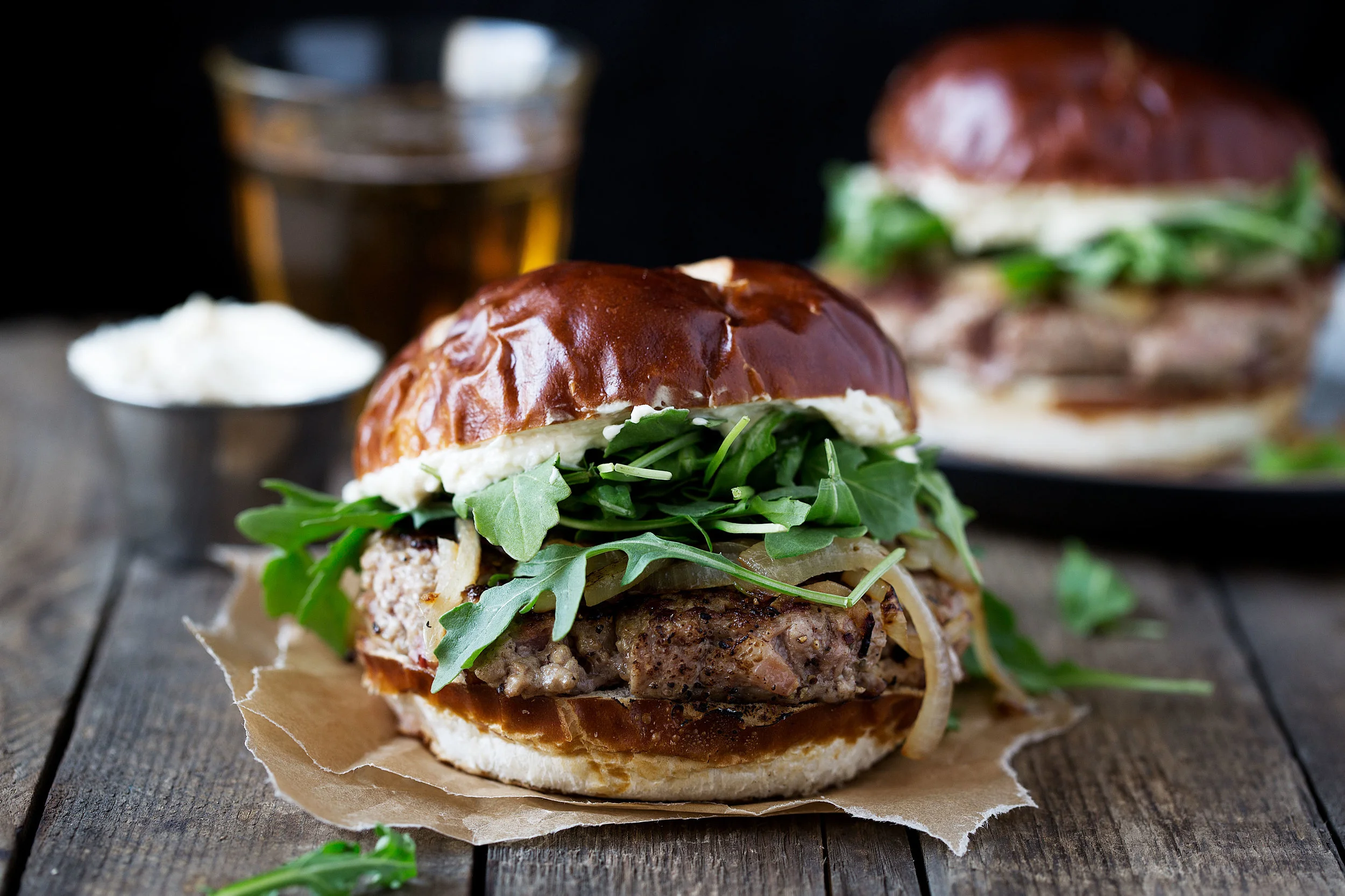 Oktoberfest Pretzel Burgers — Cooking with Cocktail Rings
