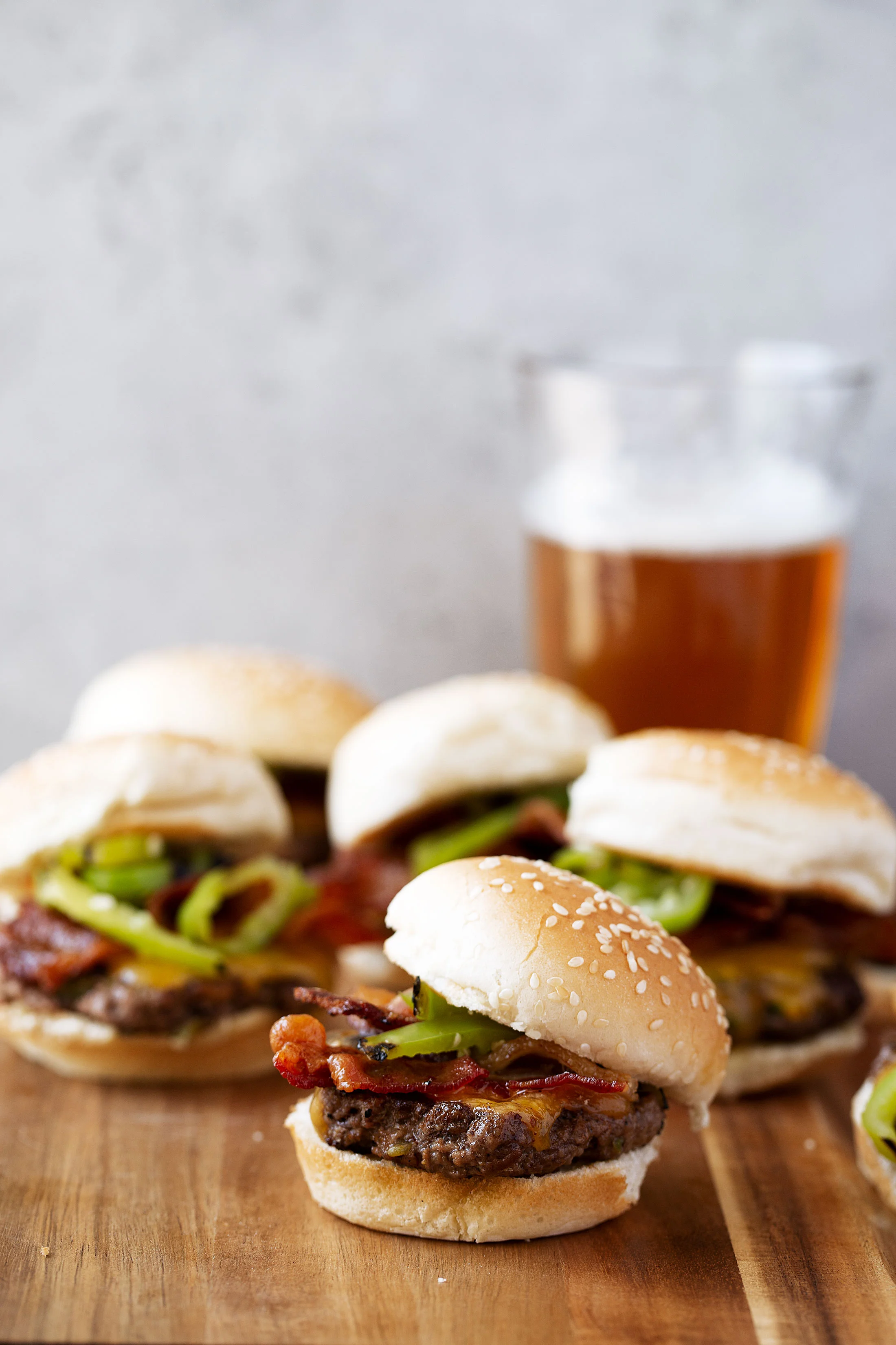 Hatch Chili Cheddar Bacon Smash Burger Sliders Cooking With Cocktail Rings