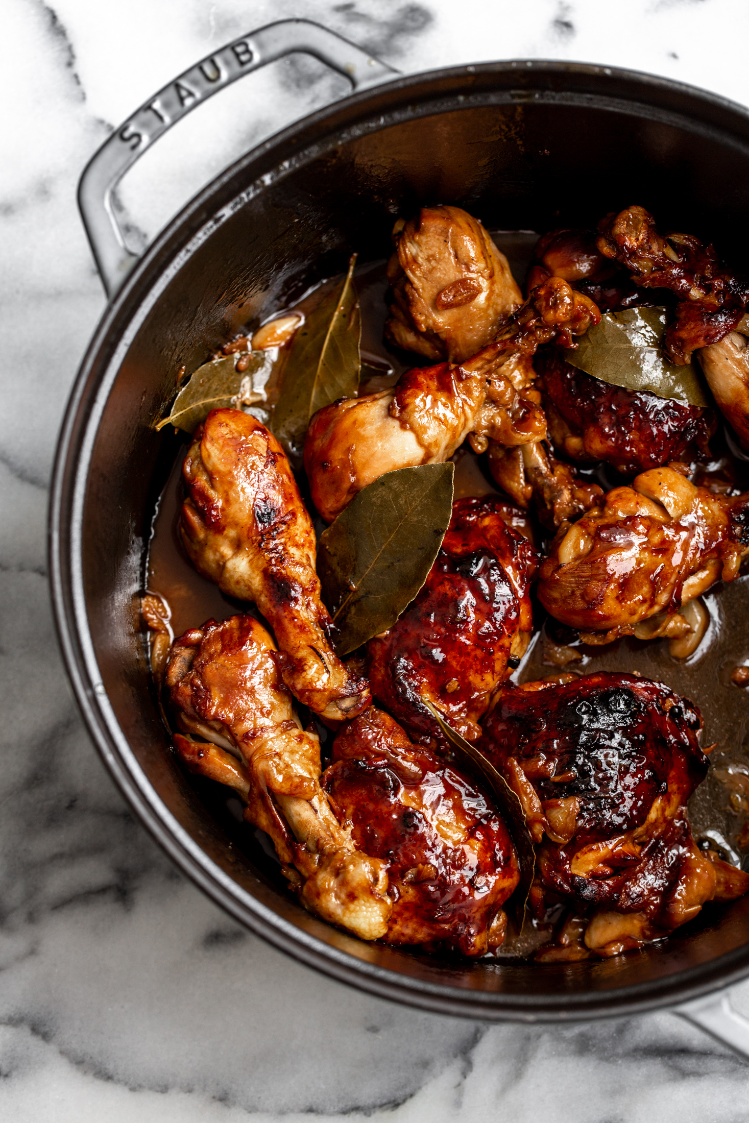 Filipino Chicken Adobo Cooking With Cocktail Rings