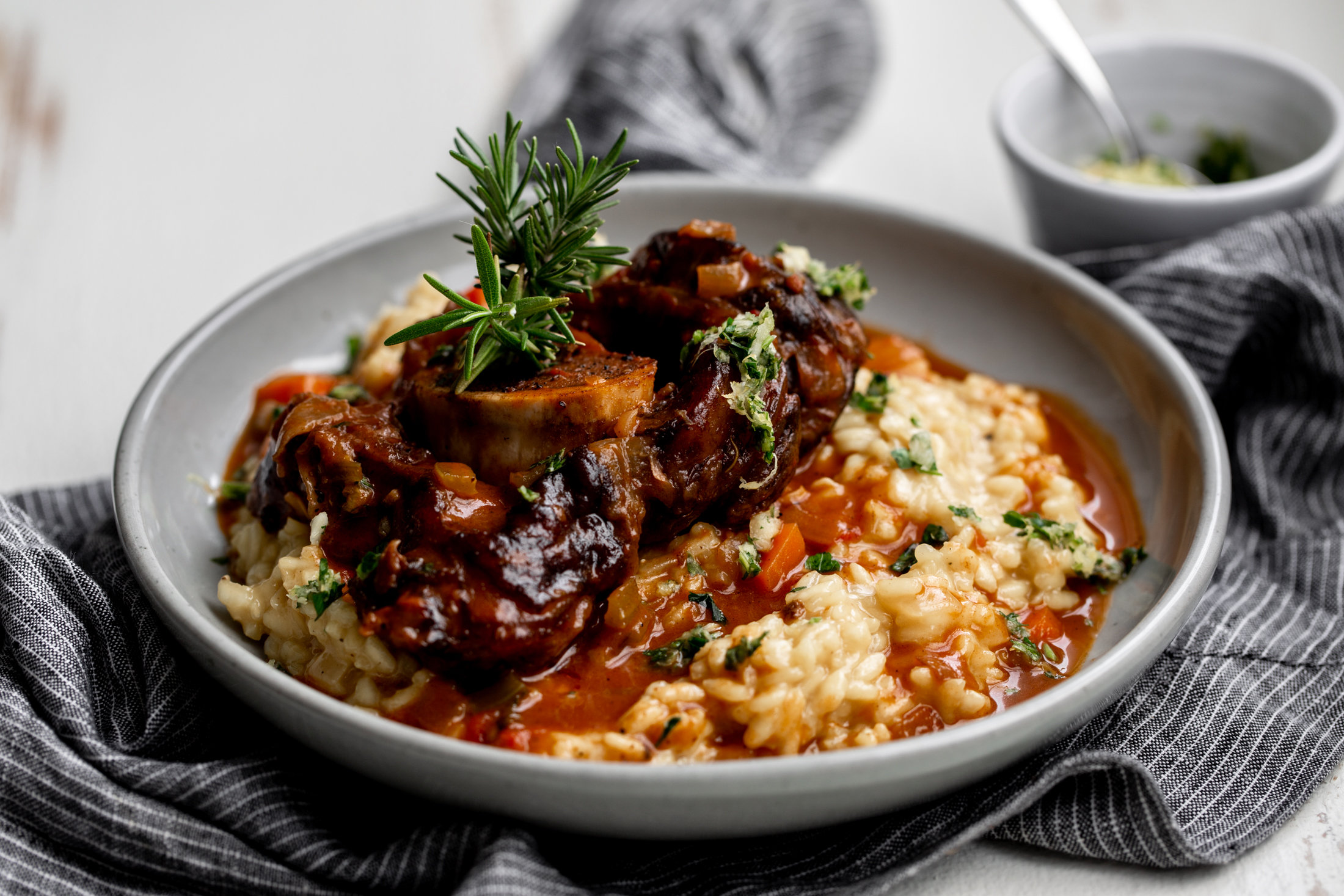 Veal Osso Buco recipe from cooking with cocktail rings side view