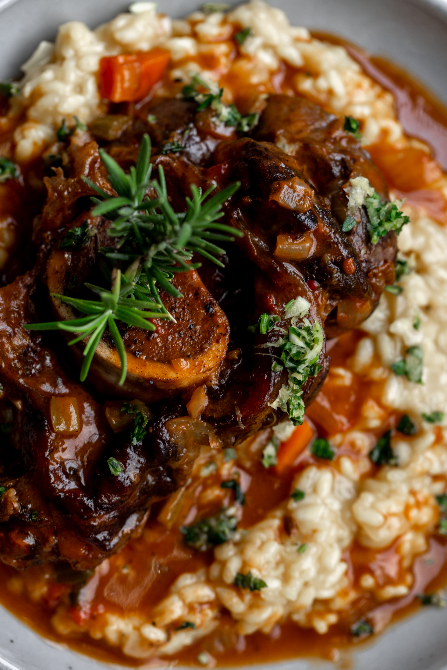 Veal Osso Buco recipe from cooking with cocktail rings closeup