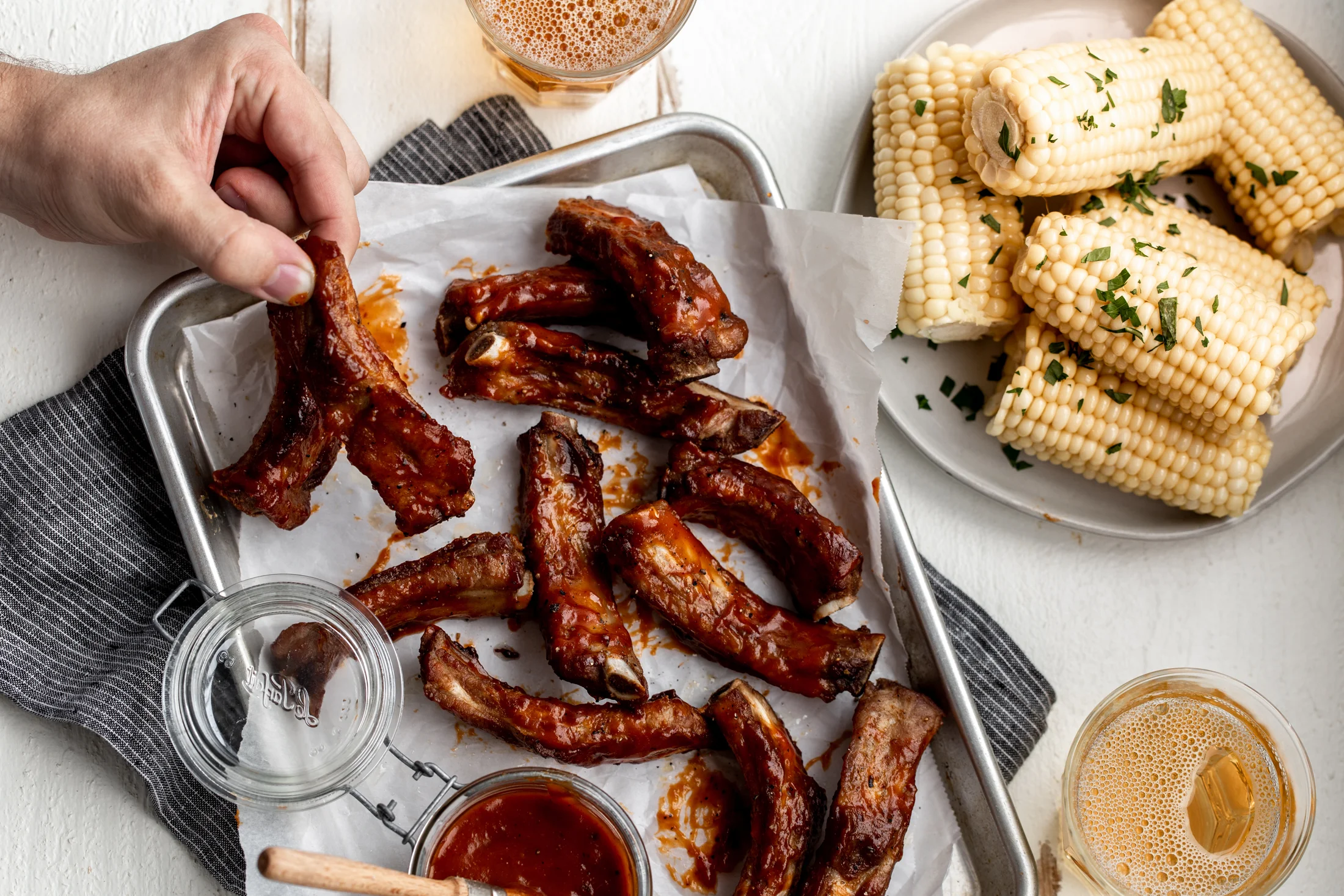 Fried Ribs with ChipotlePeach BBQ Sauce — Cooking with Cocktail Rings