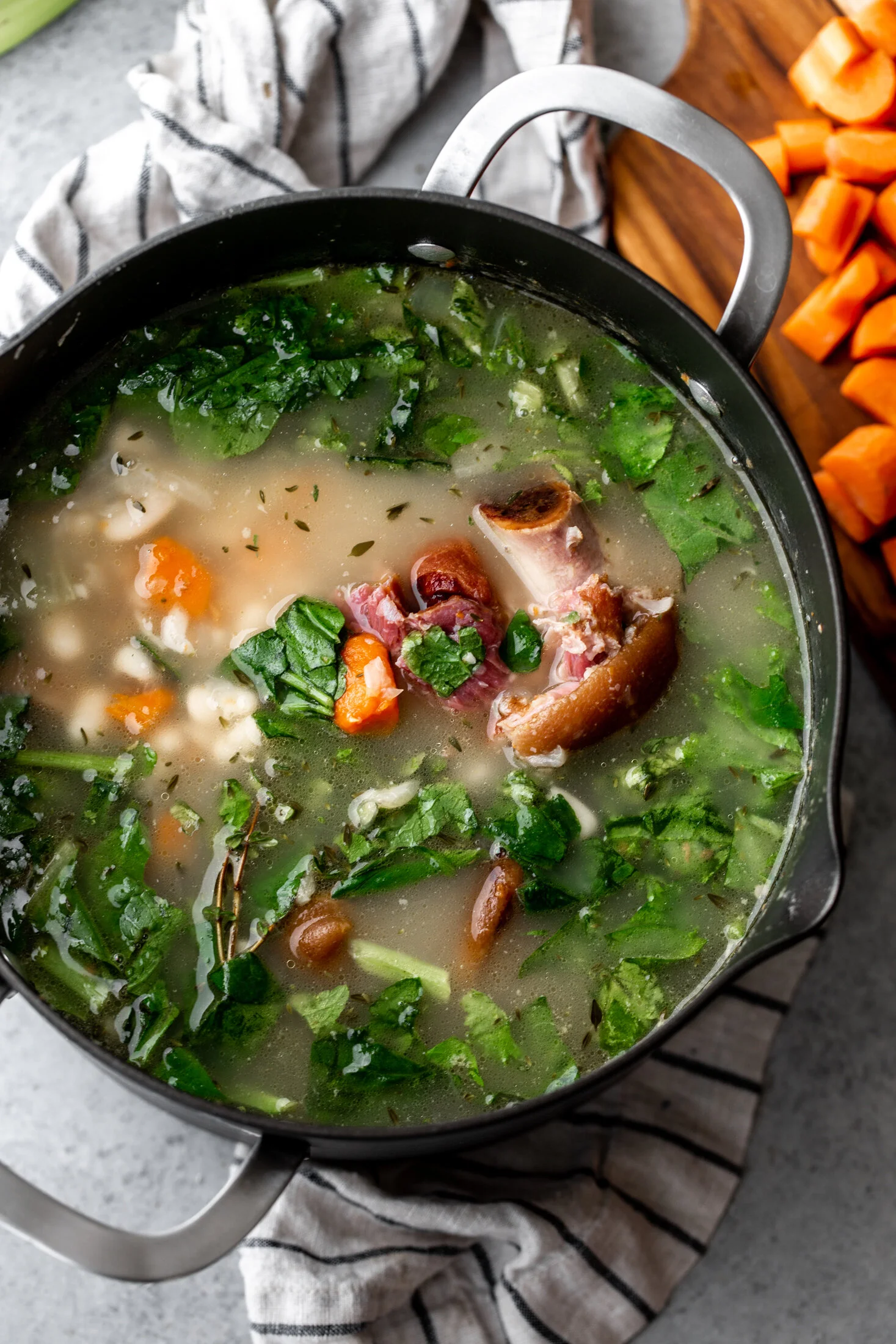 Ham And Bean Soup Ham Hock Ham Hock & White Bean Stew with Collard Greens — Cooking with Cocktail