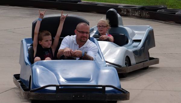 Double-seater karts are available for the ones who can't yet reach the brakes