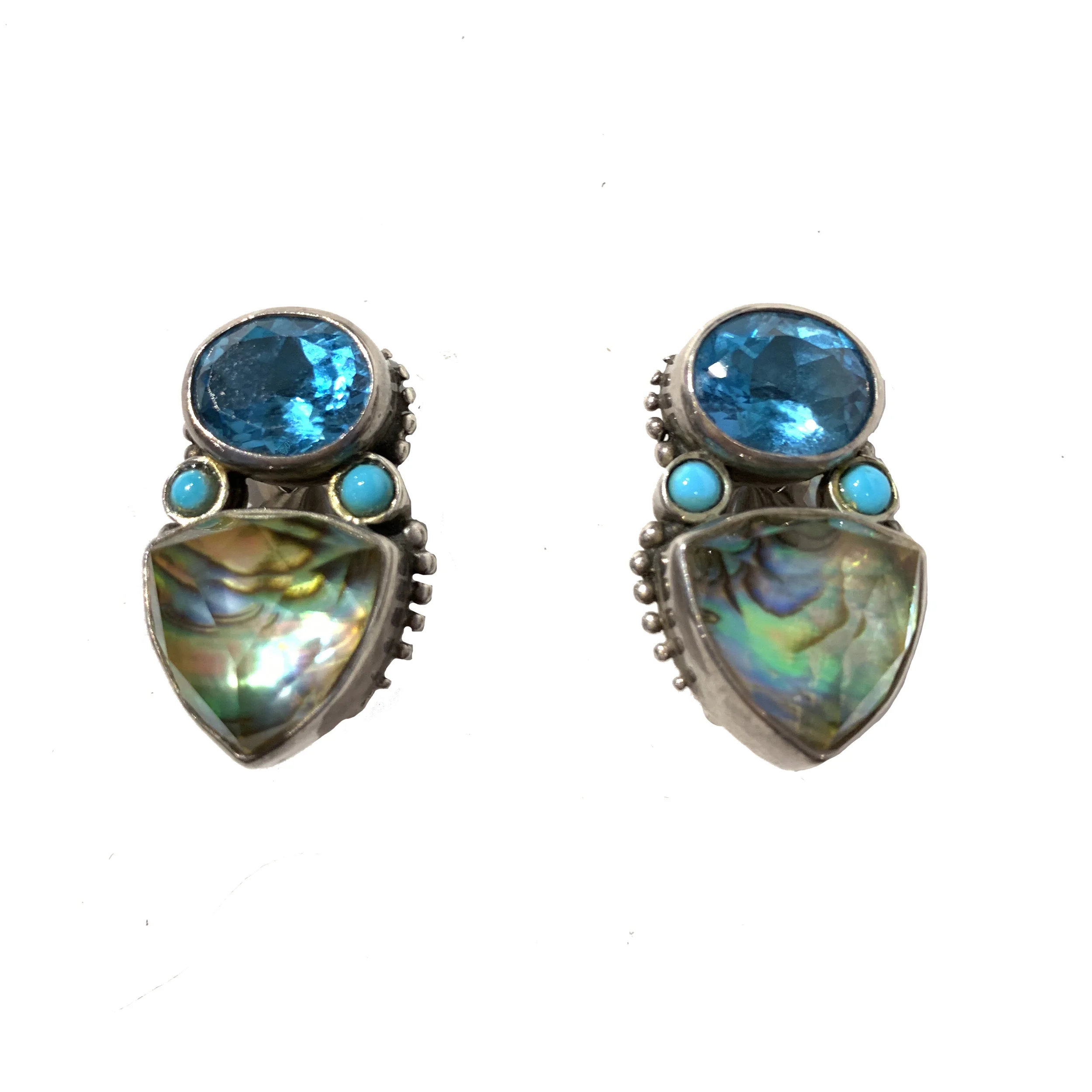 Stephen Dweck Sterling Silver and Blue Topaz Earrings
