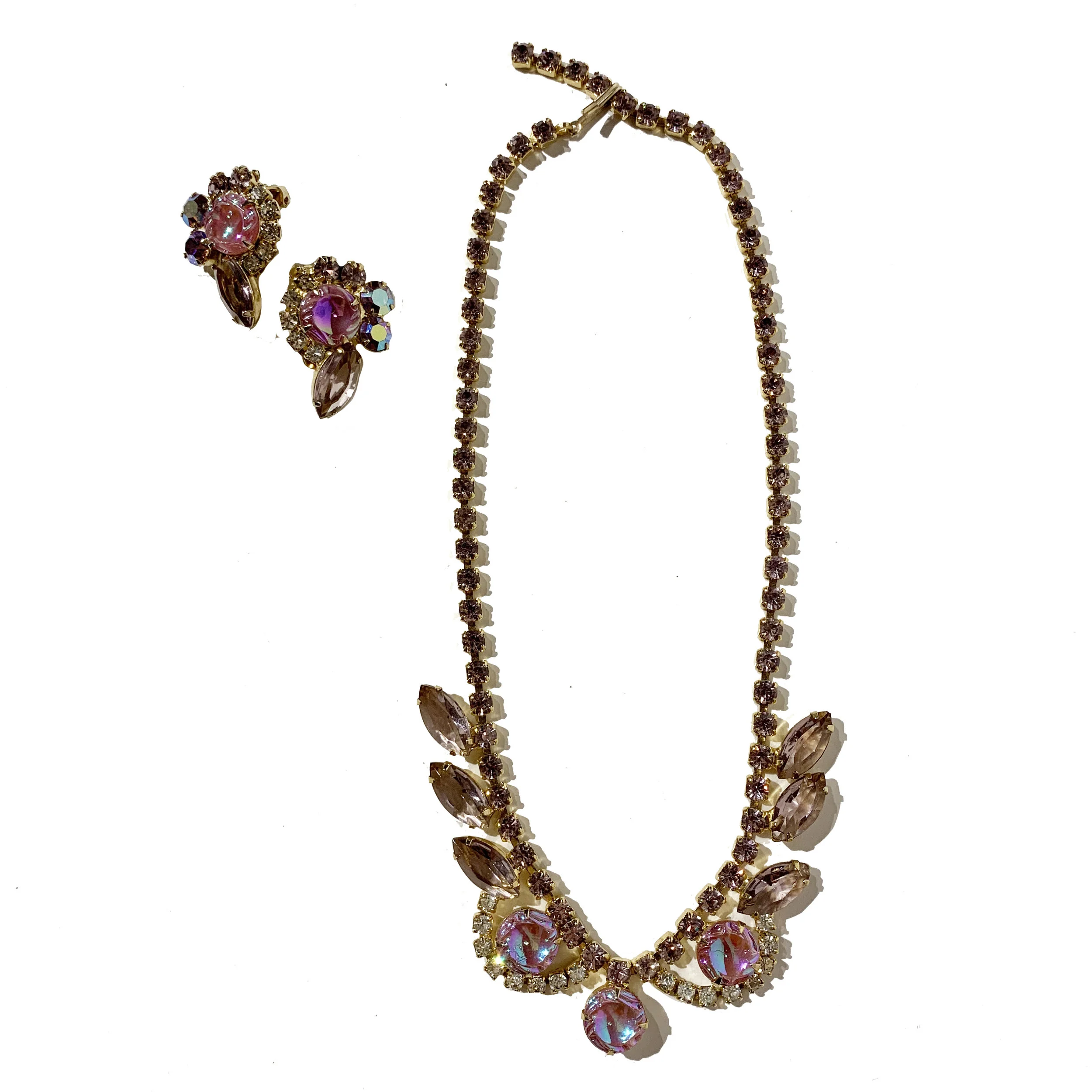 Juliana Pink &amp; Champagne Crystal 2 Piece Set