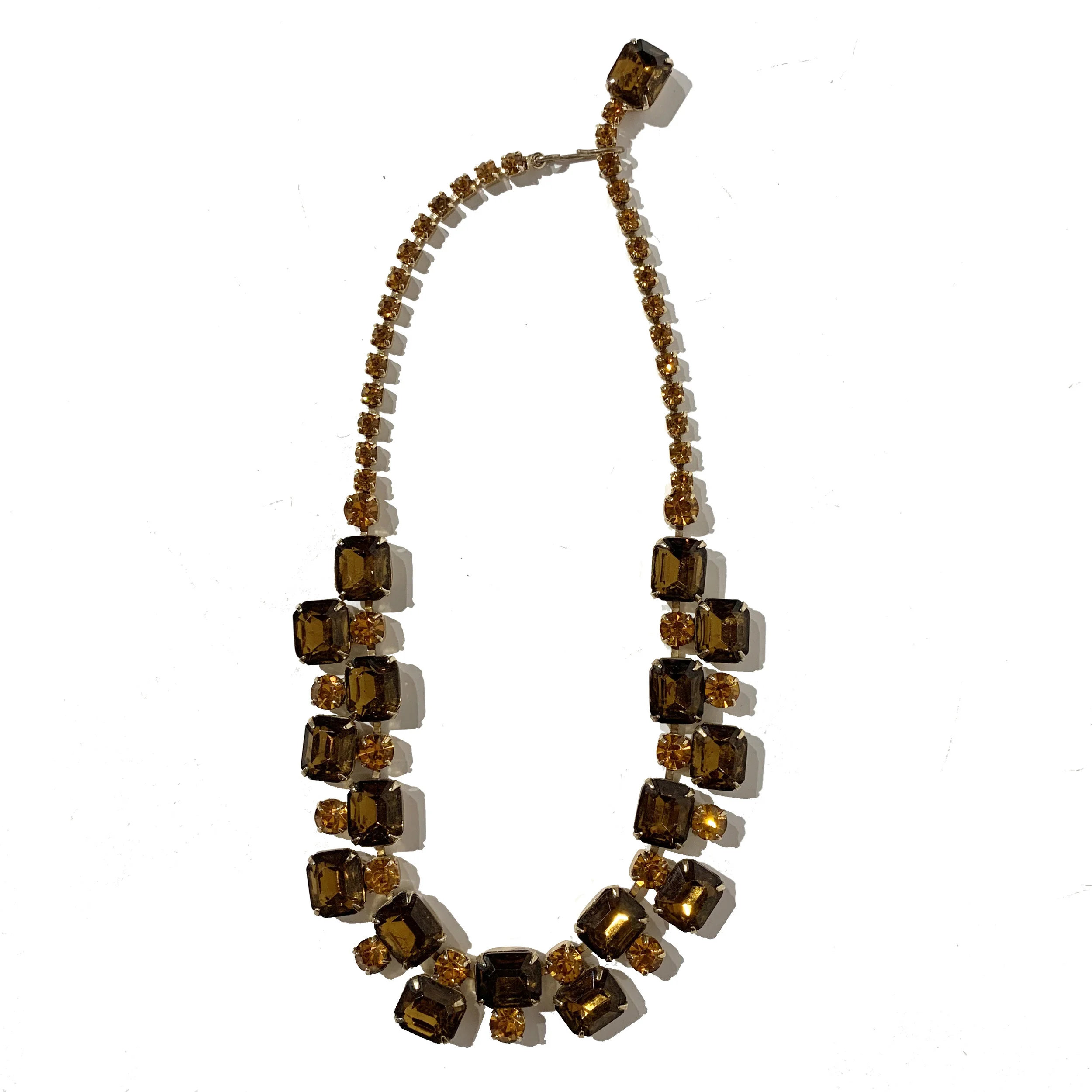 Juliana Brown Square Short Crystal Necklace 60's