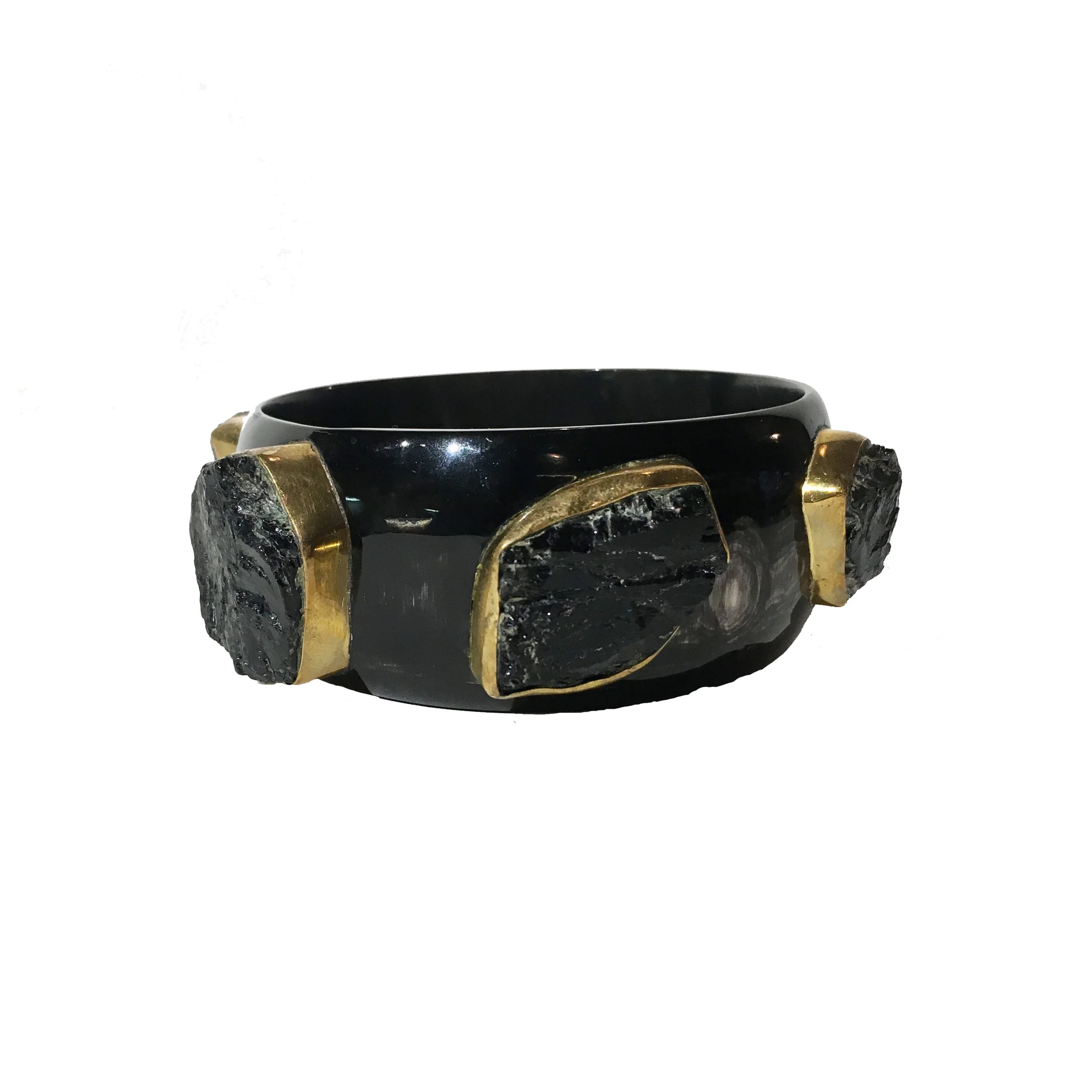 Ashley Pittman Black Druzys on Black Horn Bangle
