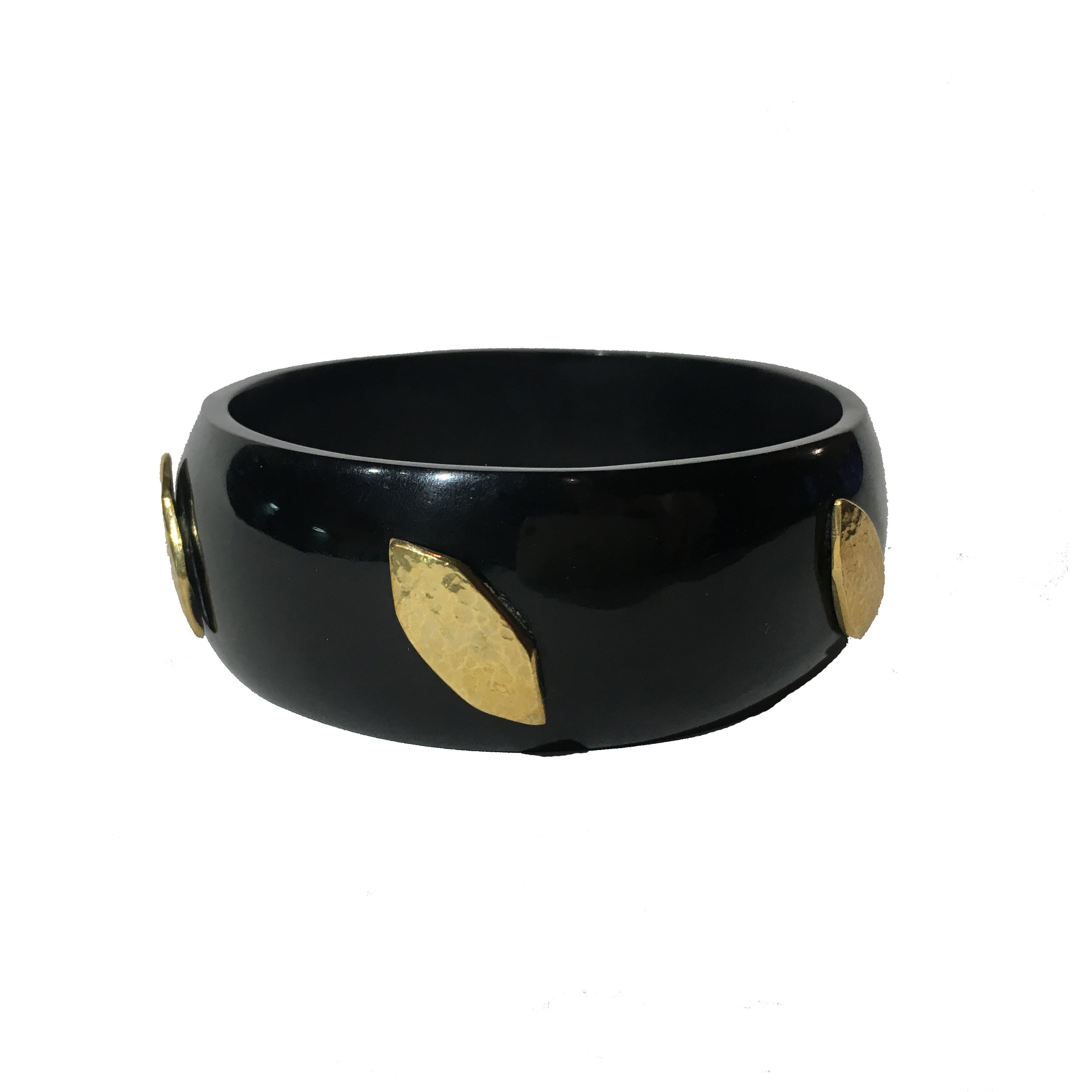 Ashley Pittman Gold on Black Horn Bangle