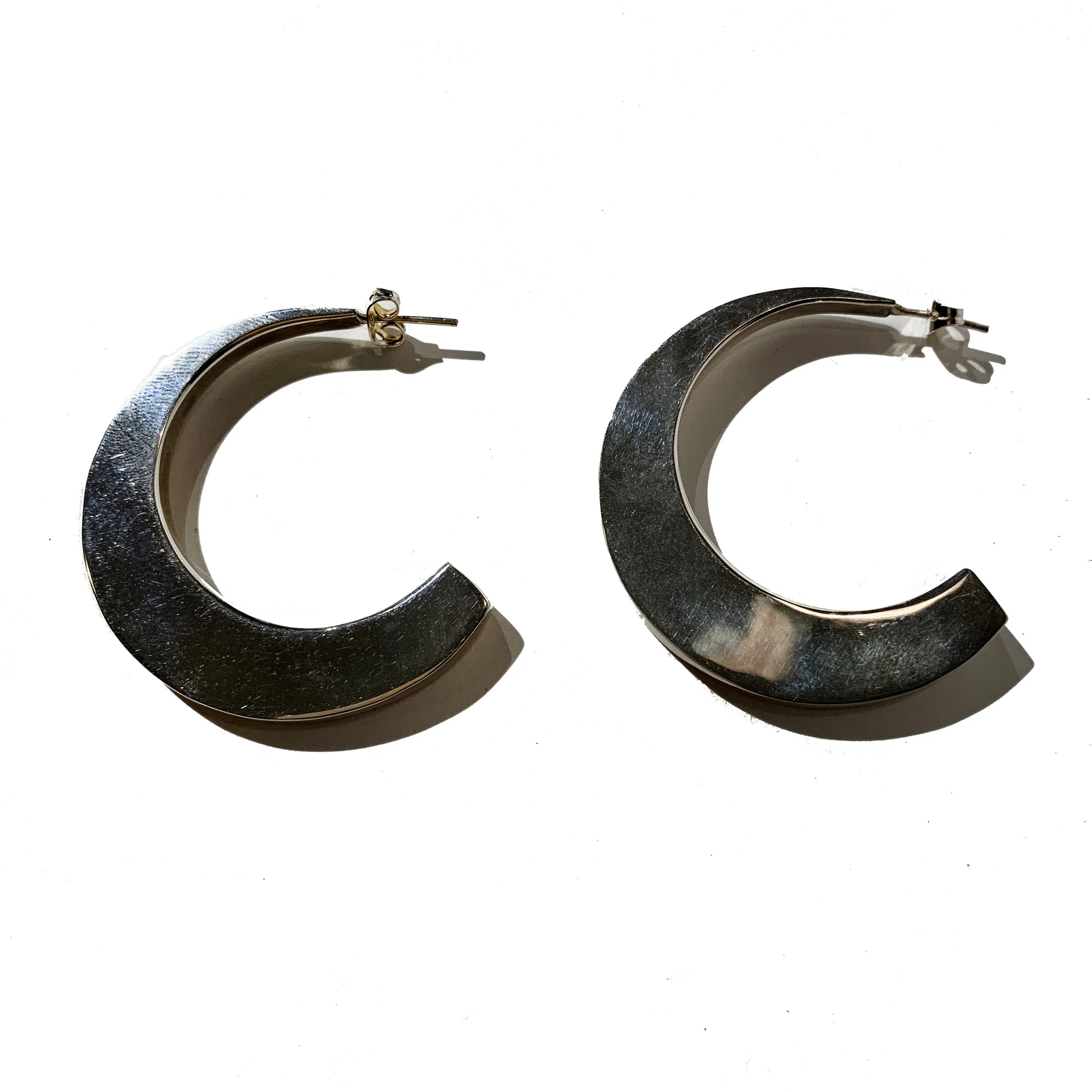 Sterling Silver Earrings Half Hoop