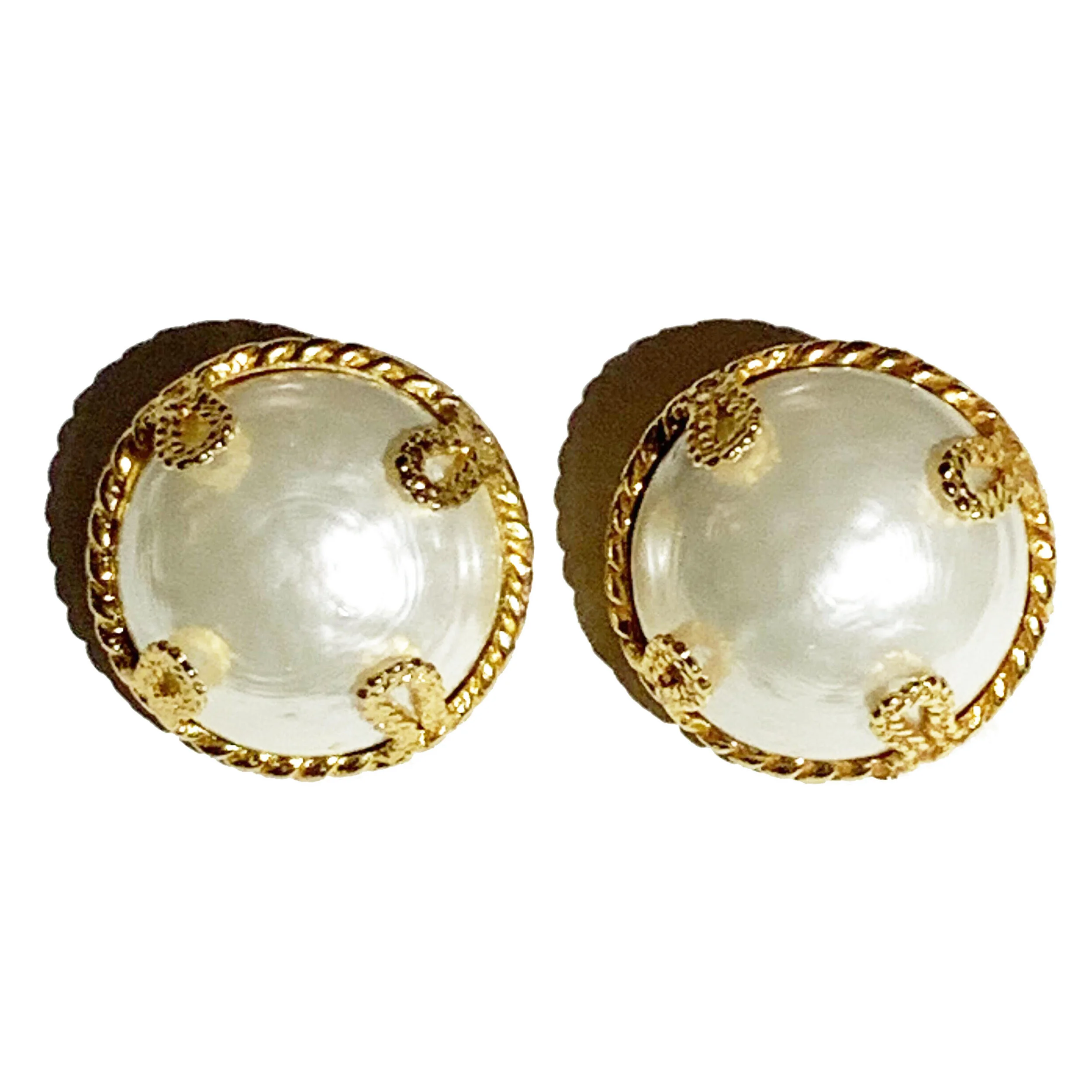 Dominique Aurientis Clip-On Pearl Earrings