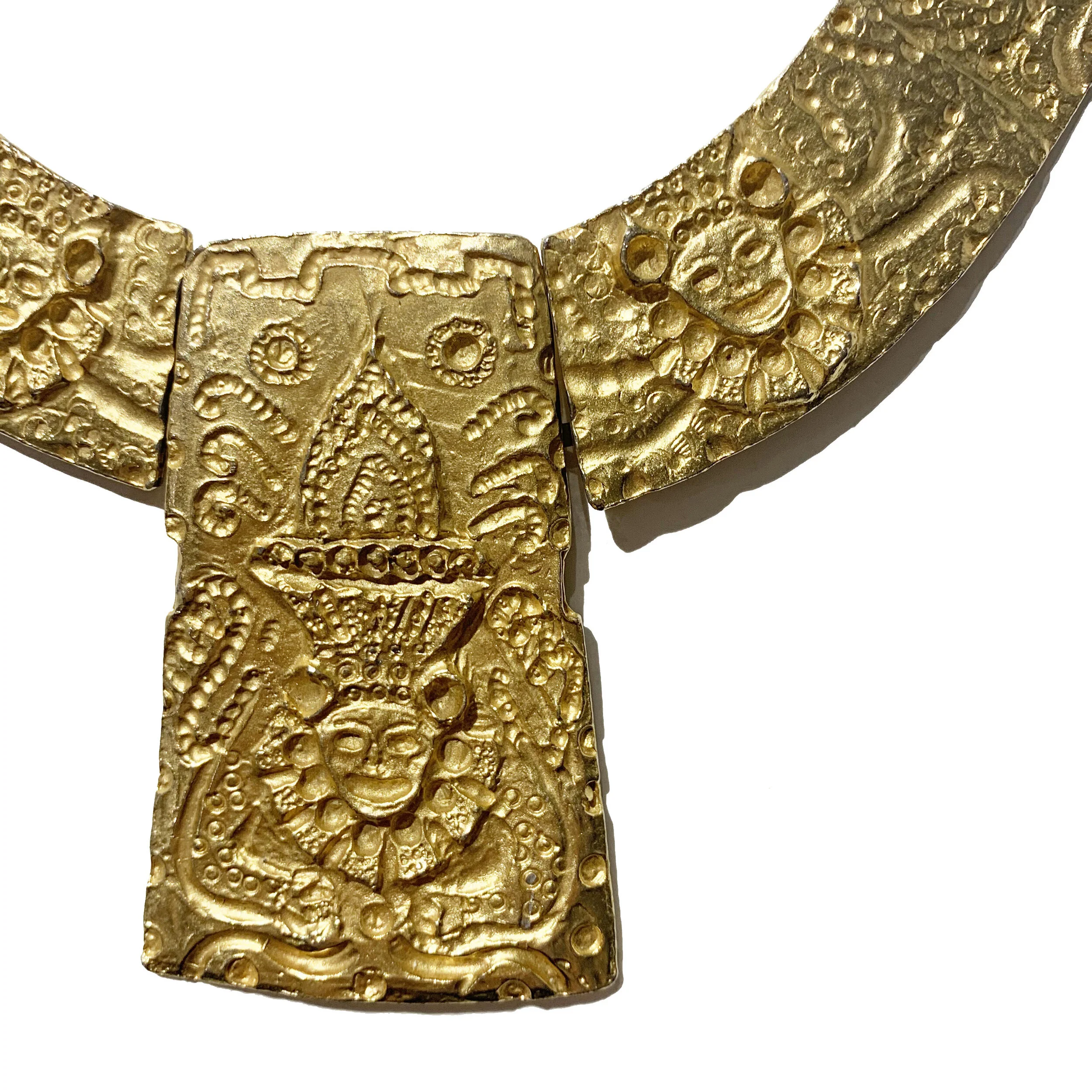 Vintage Mayan Design Gold Necklace