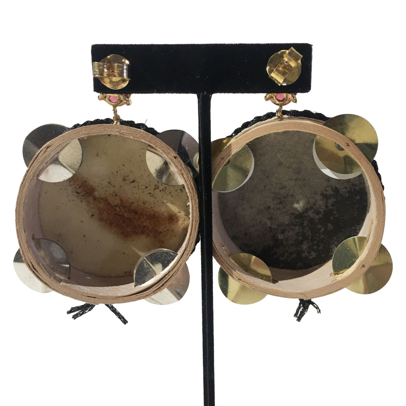 Amle Italian Floral Medium Size Tambourine Earrings