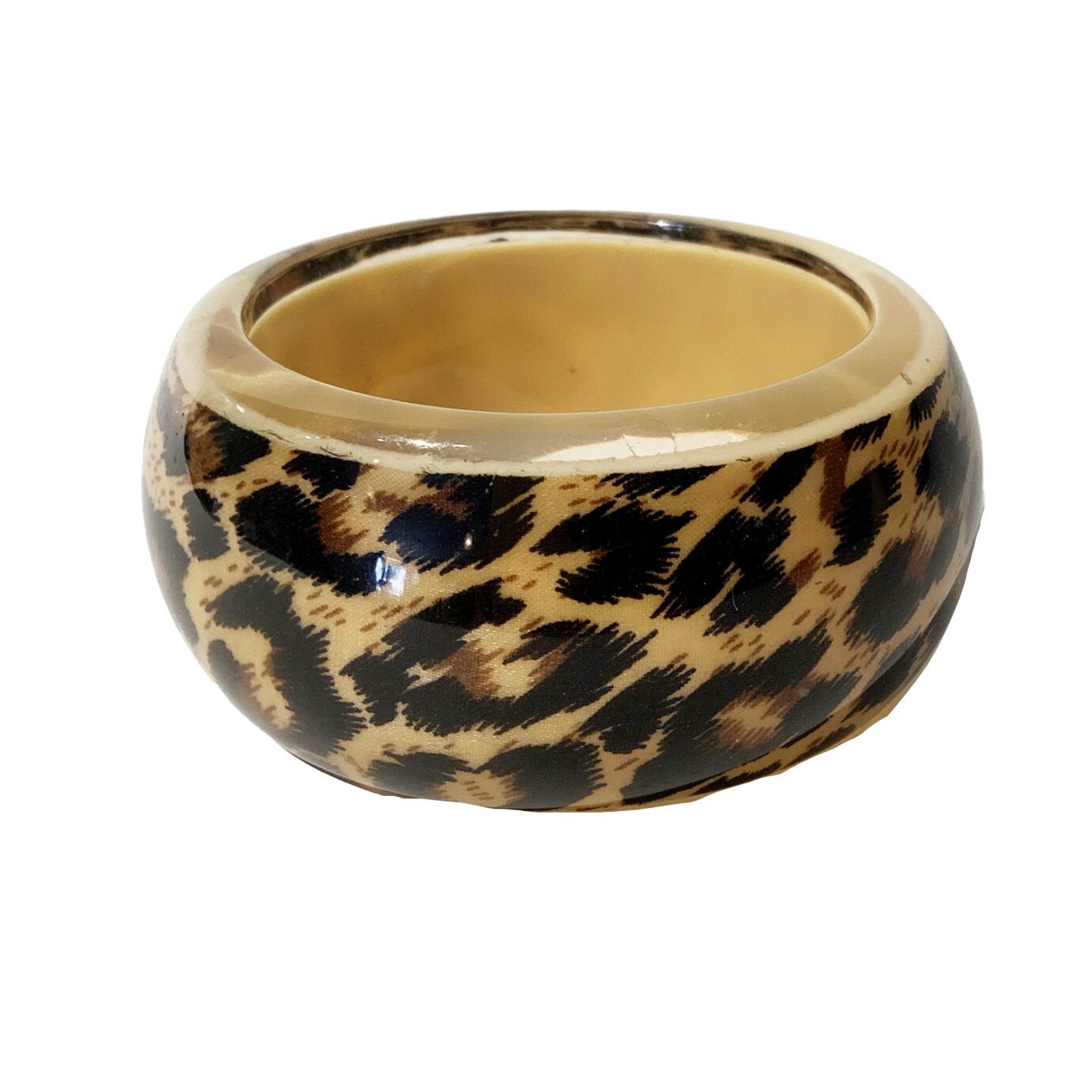 Lucite Leopard Bangle