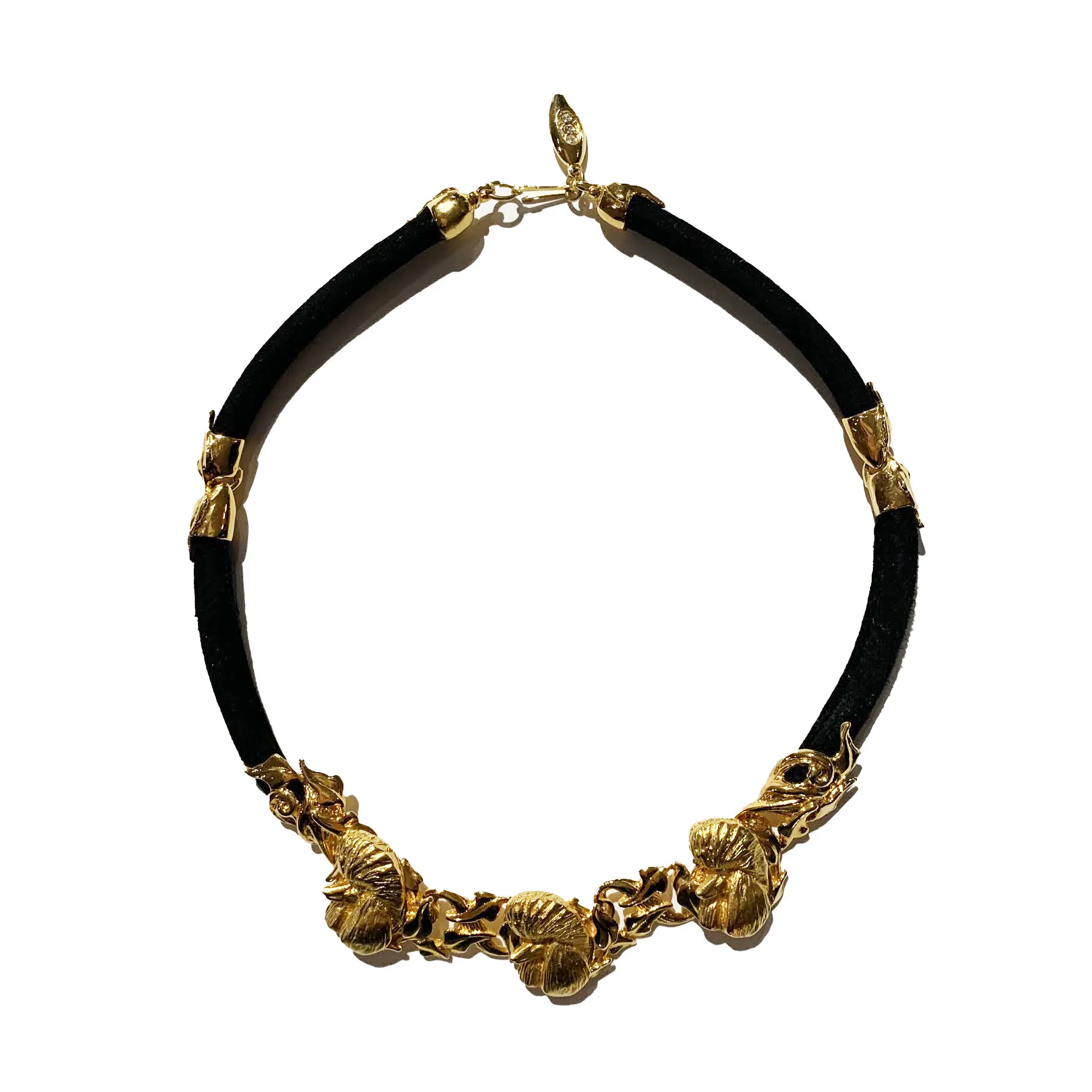 Retro Gold and Black Poodle Necklace