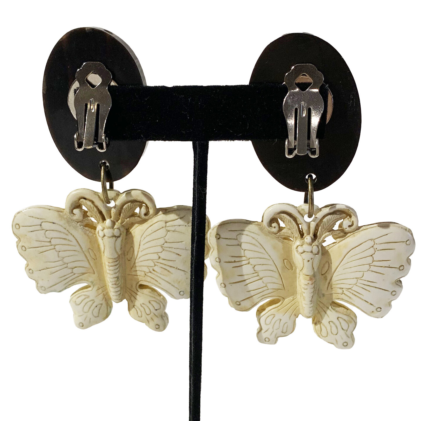 Sally Bass Ivory Butterfly Earrings