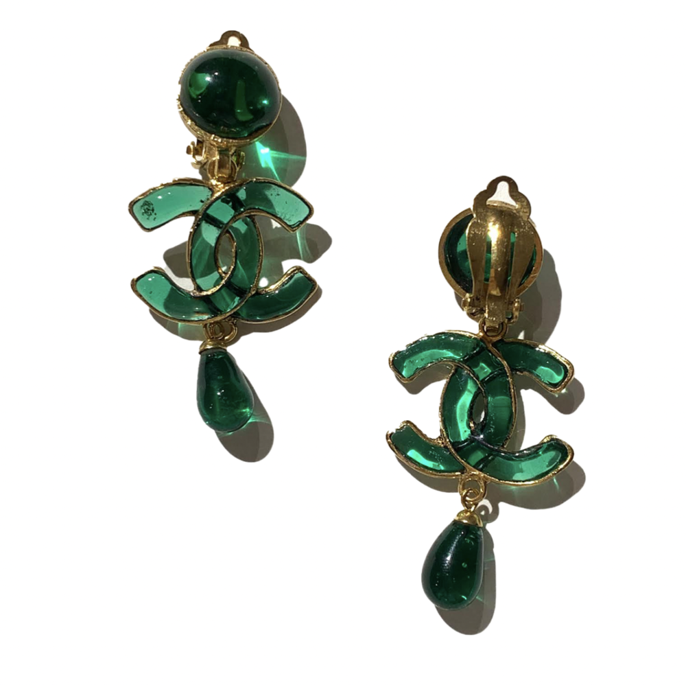 turquoise chanel earrings