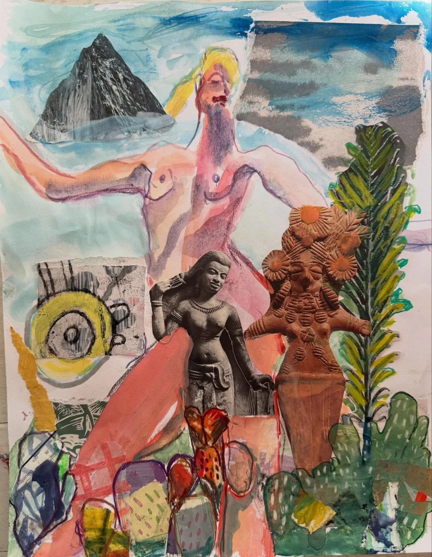 Really feeling spring! #pnwcollagecollective #gelliprint love! #tarotandoraclereadersofinstagram #resist #restisresistance