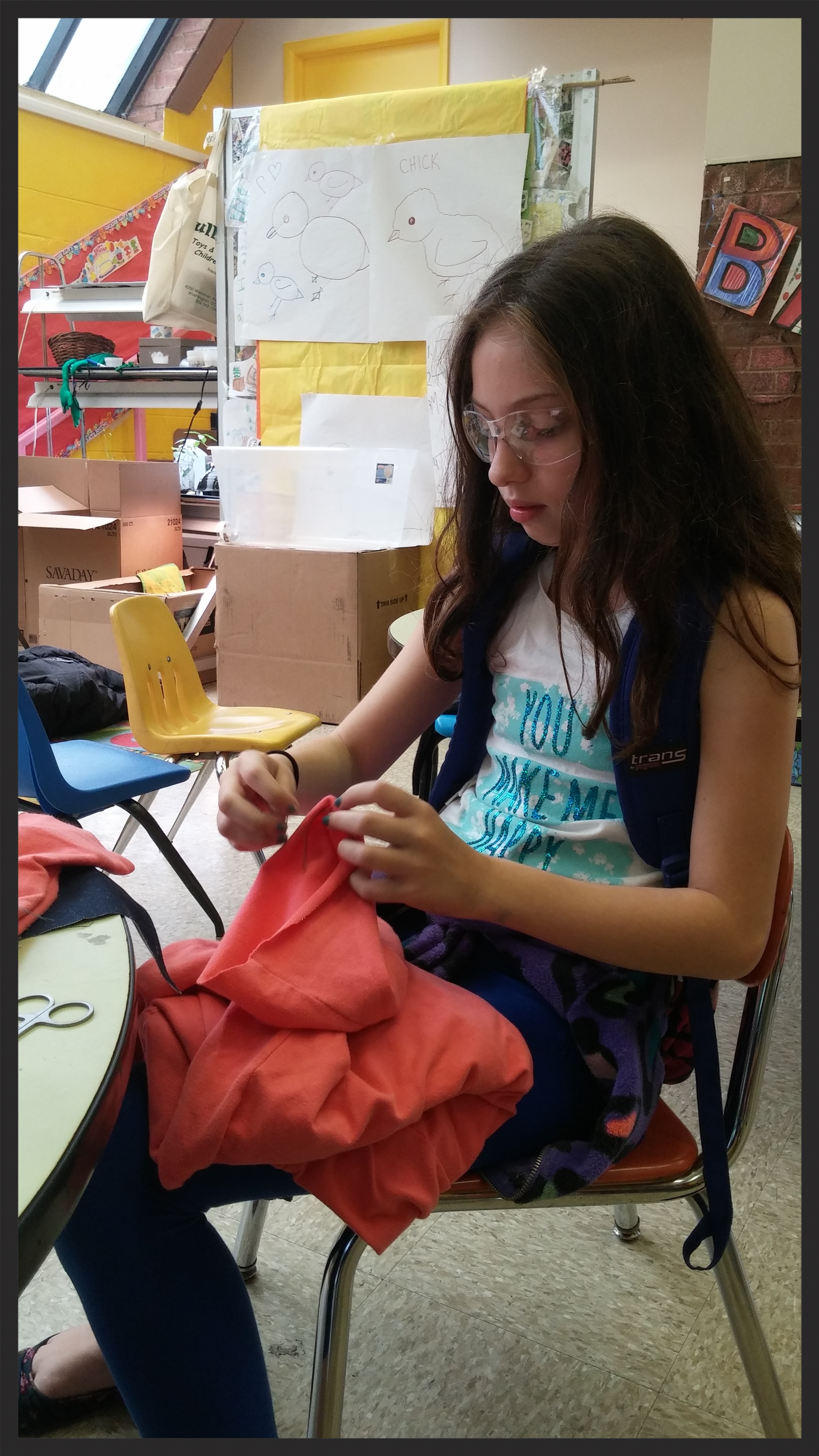  A student makes modifications to her jacket in order to turn it into, "The World's Best Jacket!" 