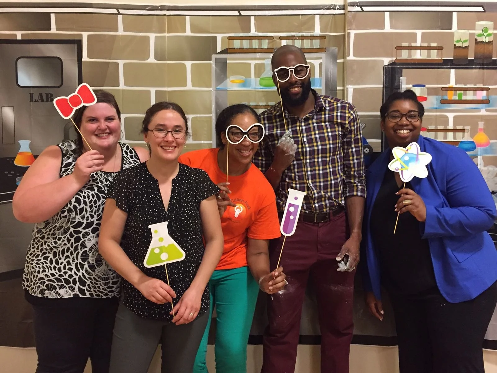 The volunteers having a little fun!