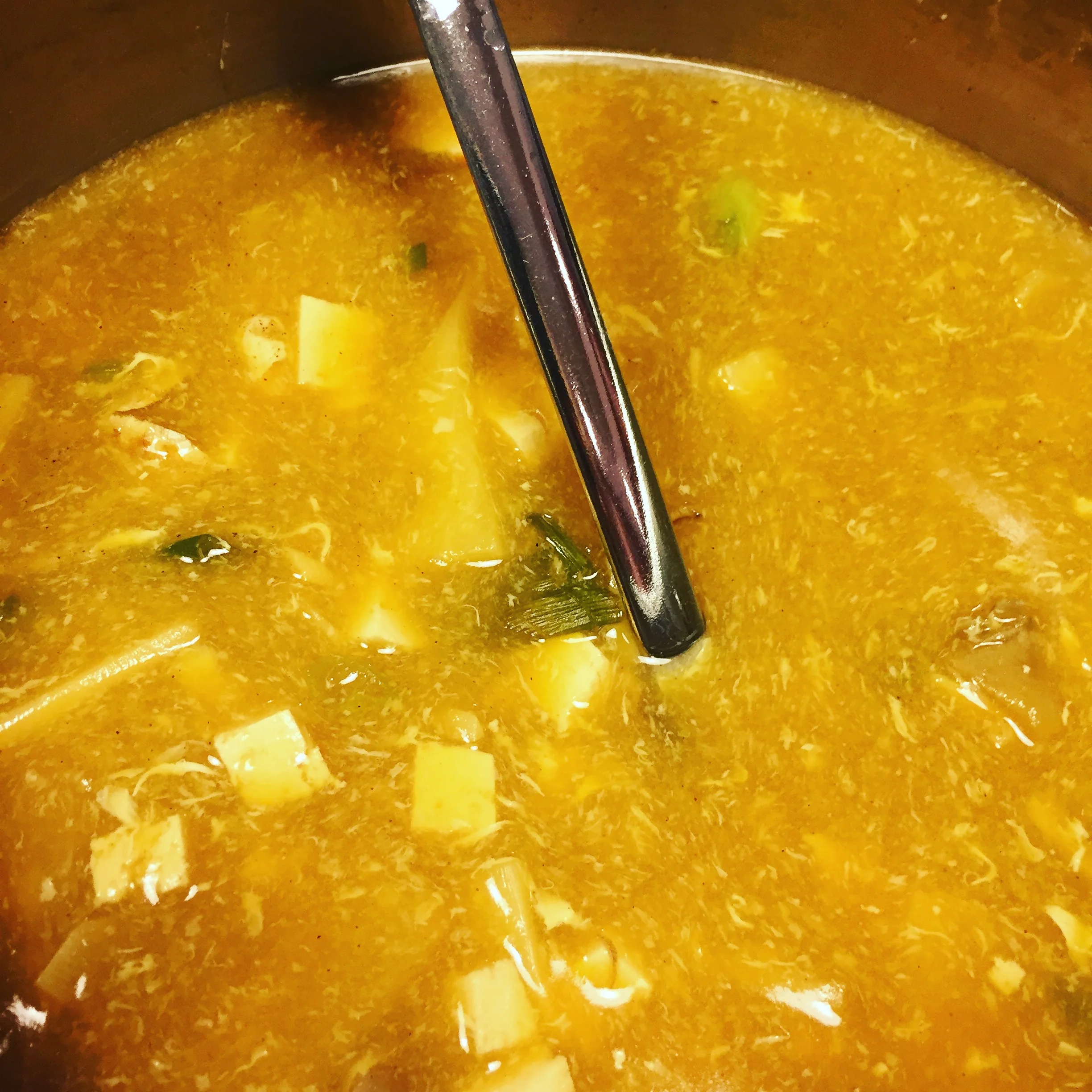 Yummy Healing Goodness in this pot of Vegetarian Hot and Sour Soup! 