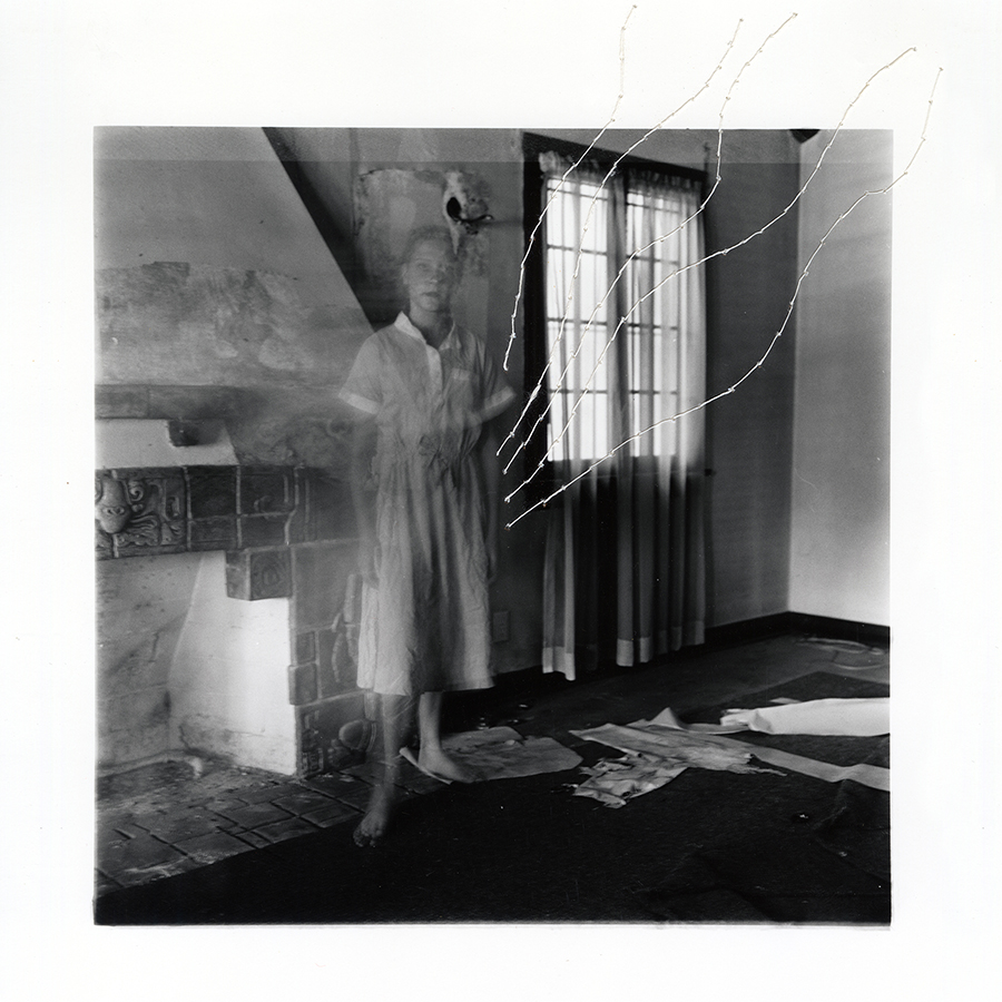  ruptured ”girls at eleven” no. 18 Material: Silver gelatin print, linen thread 11” x 14” 1998/ 2014 