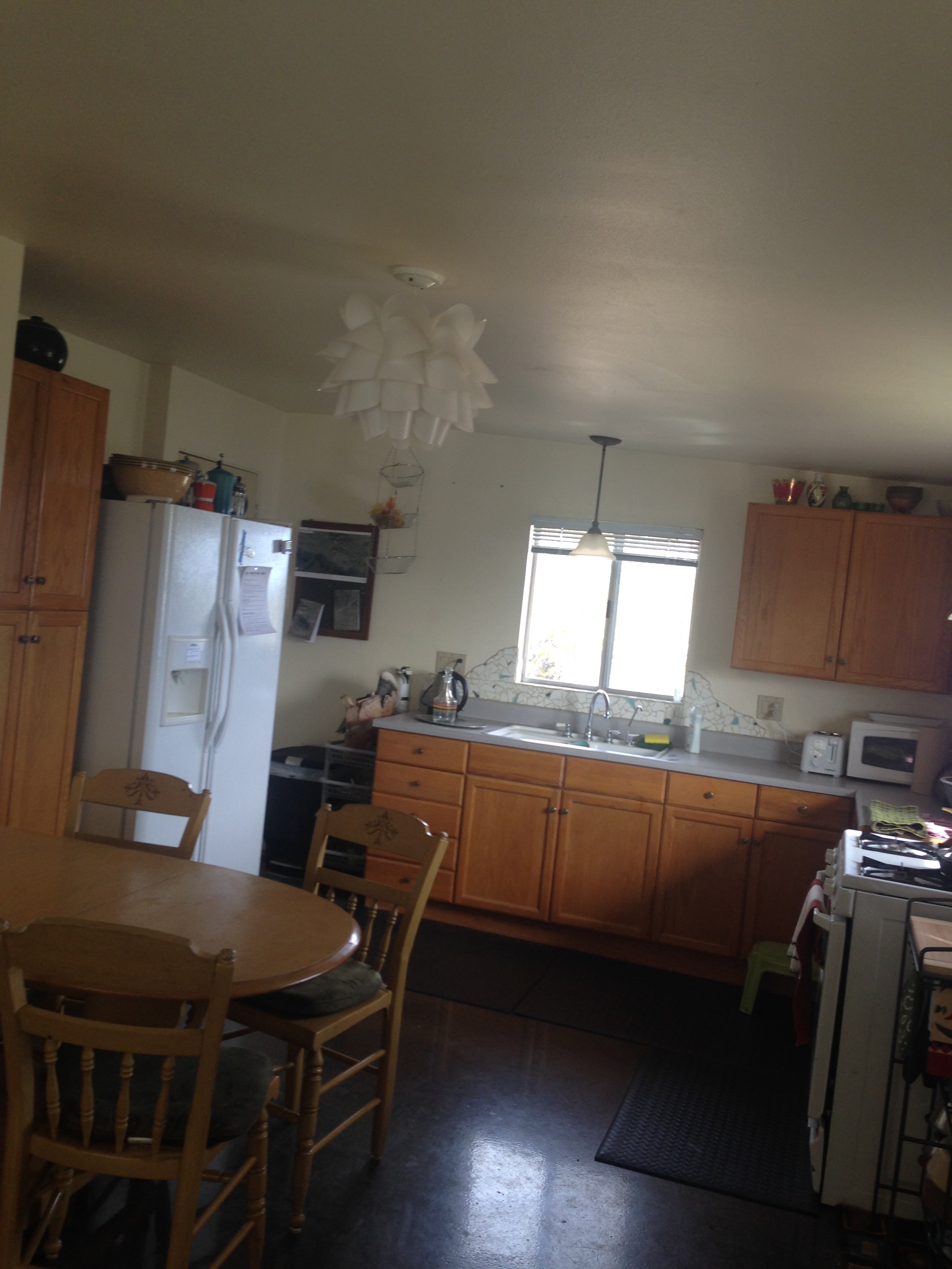 Kitchen with polished concrete floor