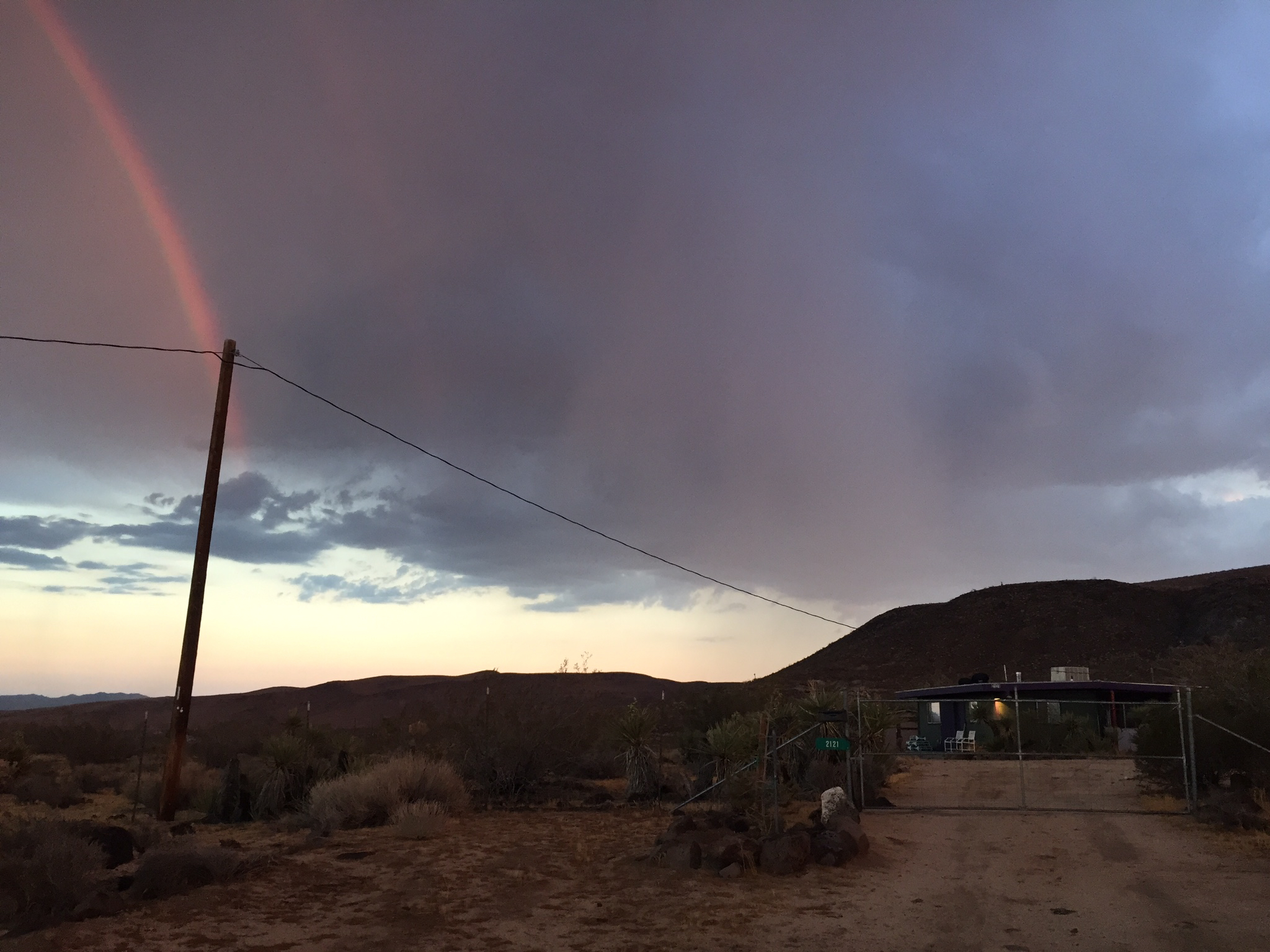Jemez Front Gate with rainbow