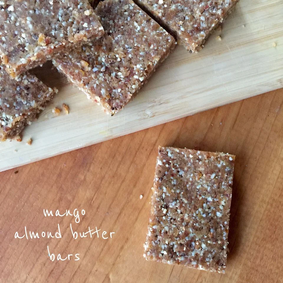 mango & almond butter energy bars {grain-free, sugar-free}